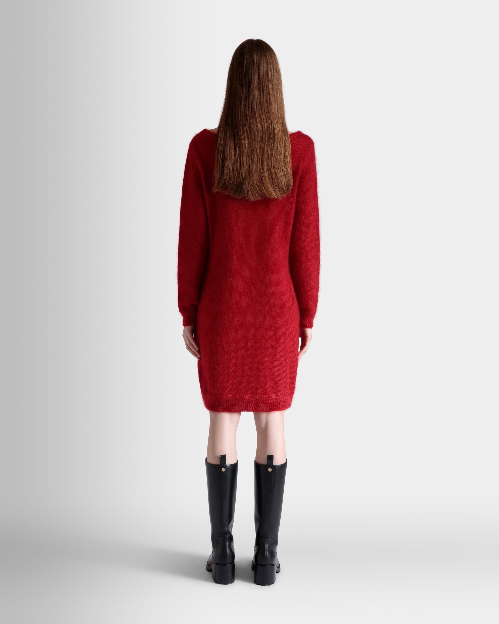 Bally Global - Vestido Corto De Mohair Y Seda Candy Red - Rojo