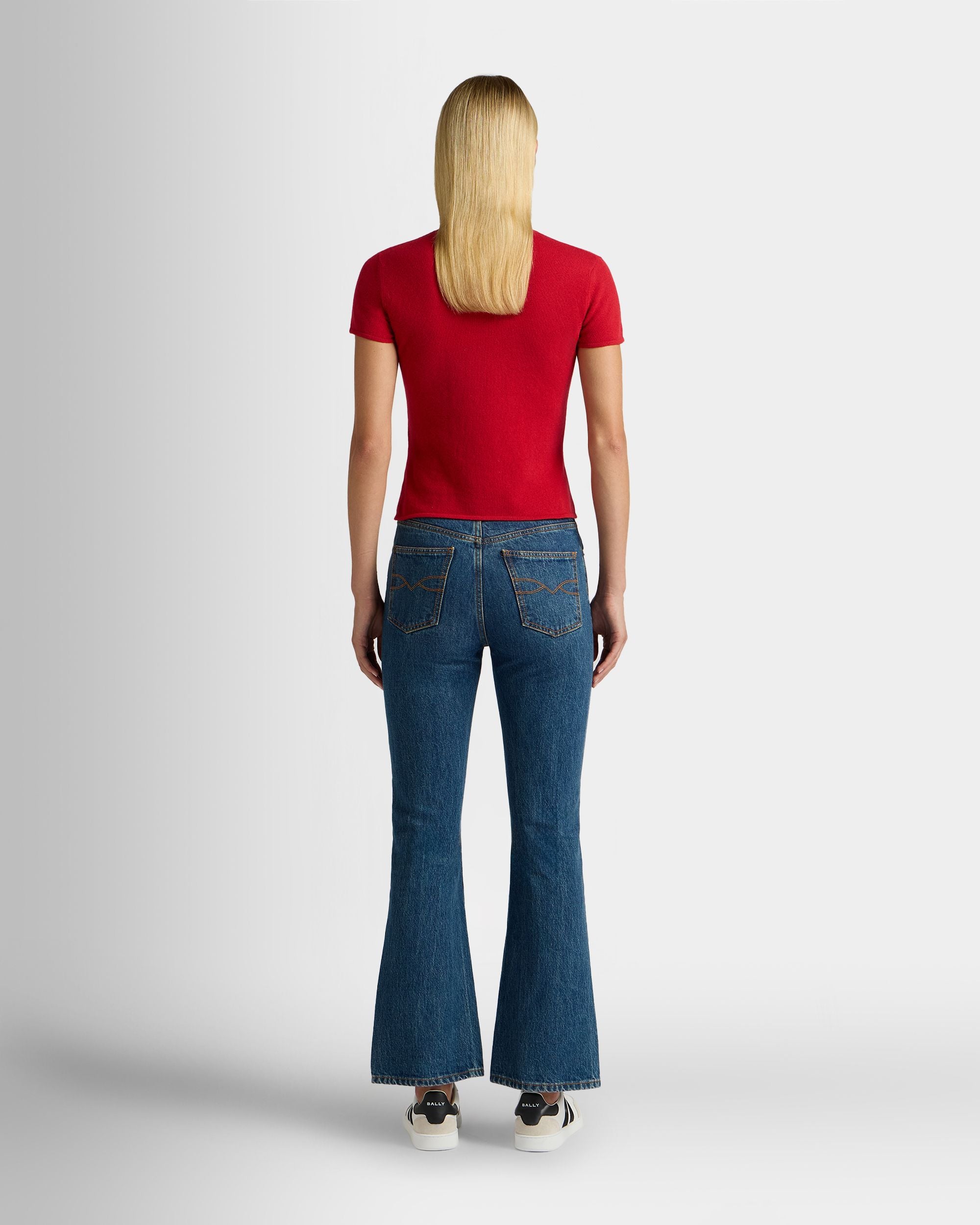 Bally Global - Knit Top in Red Cashmere - Grey