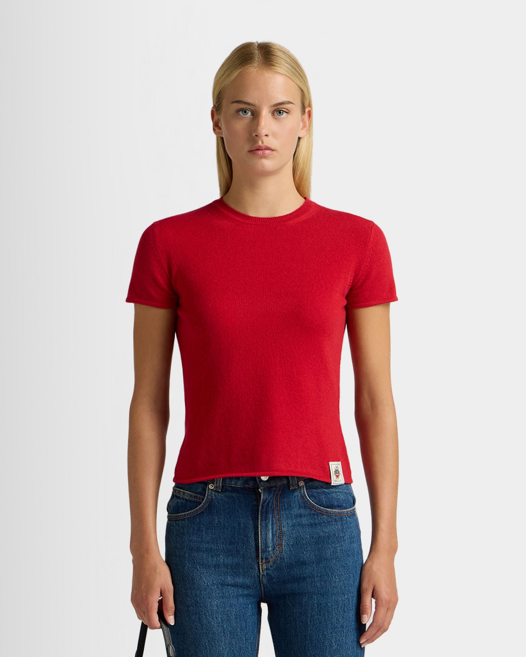 Bally Global - Knit Top in Red Cashmere - Grey