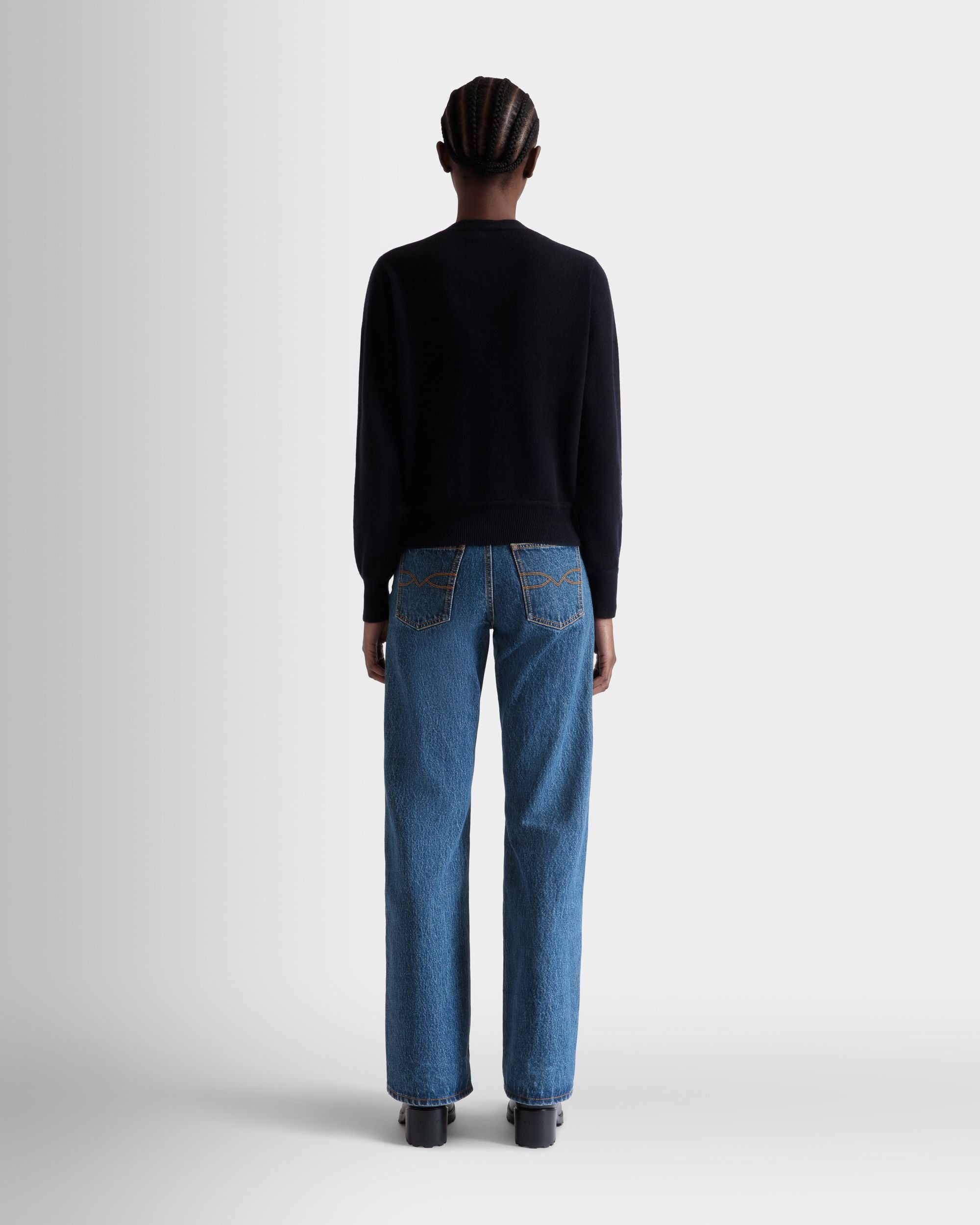 Bally Global - Cardigan In Navy Blue Cashmere - Bleu