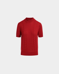 Knit Top in Red Cashmere And Silk