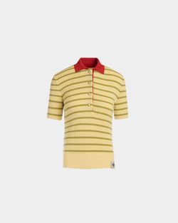 Knit Polo in a Dusty Yellow Wool Blend