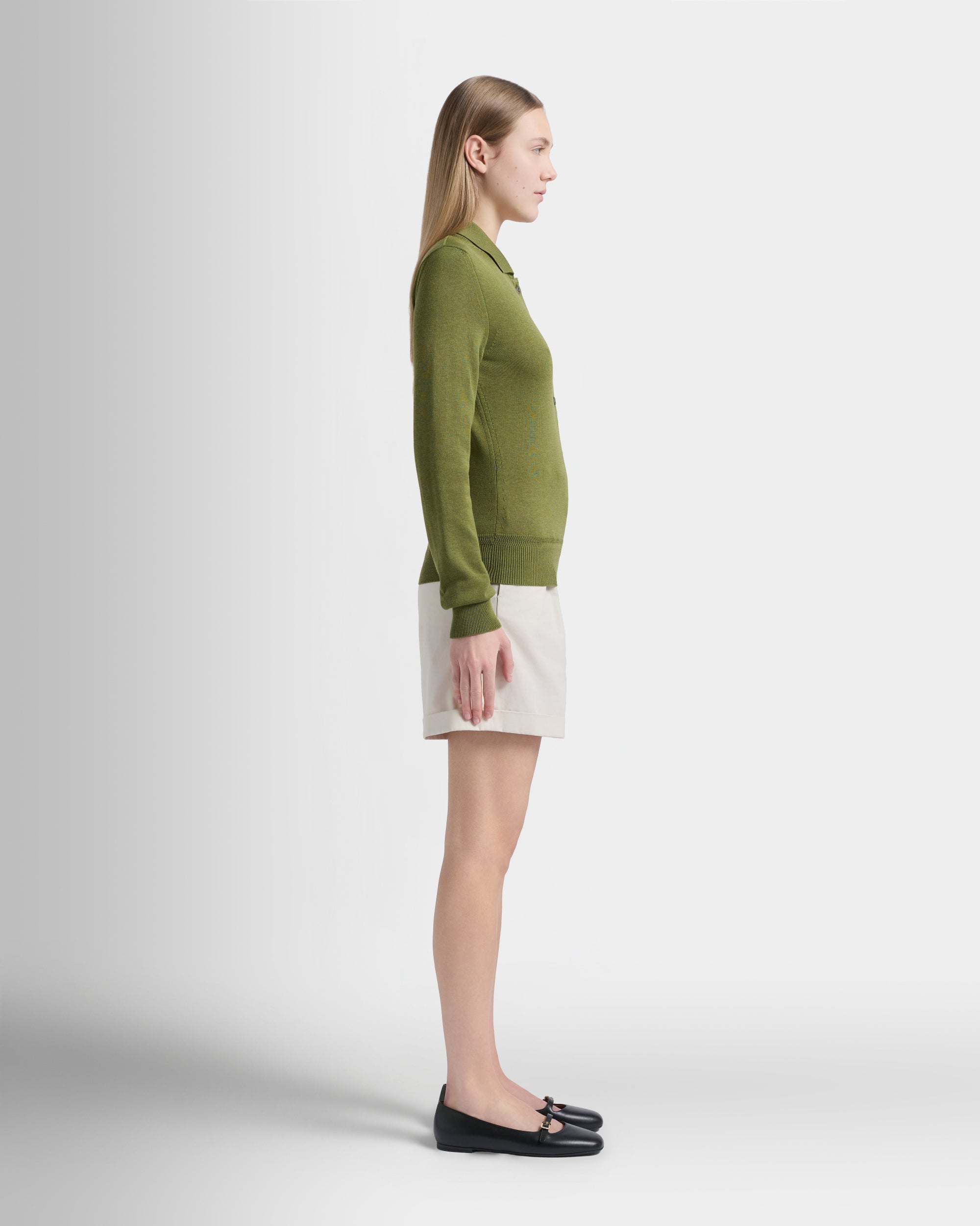 Bally Global - Polo de algodón y seda verde matcha - Verde