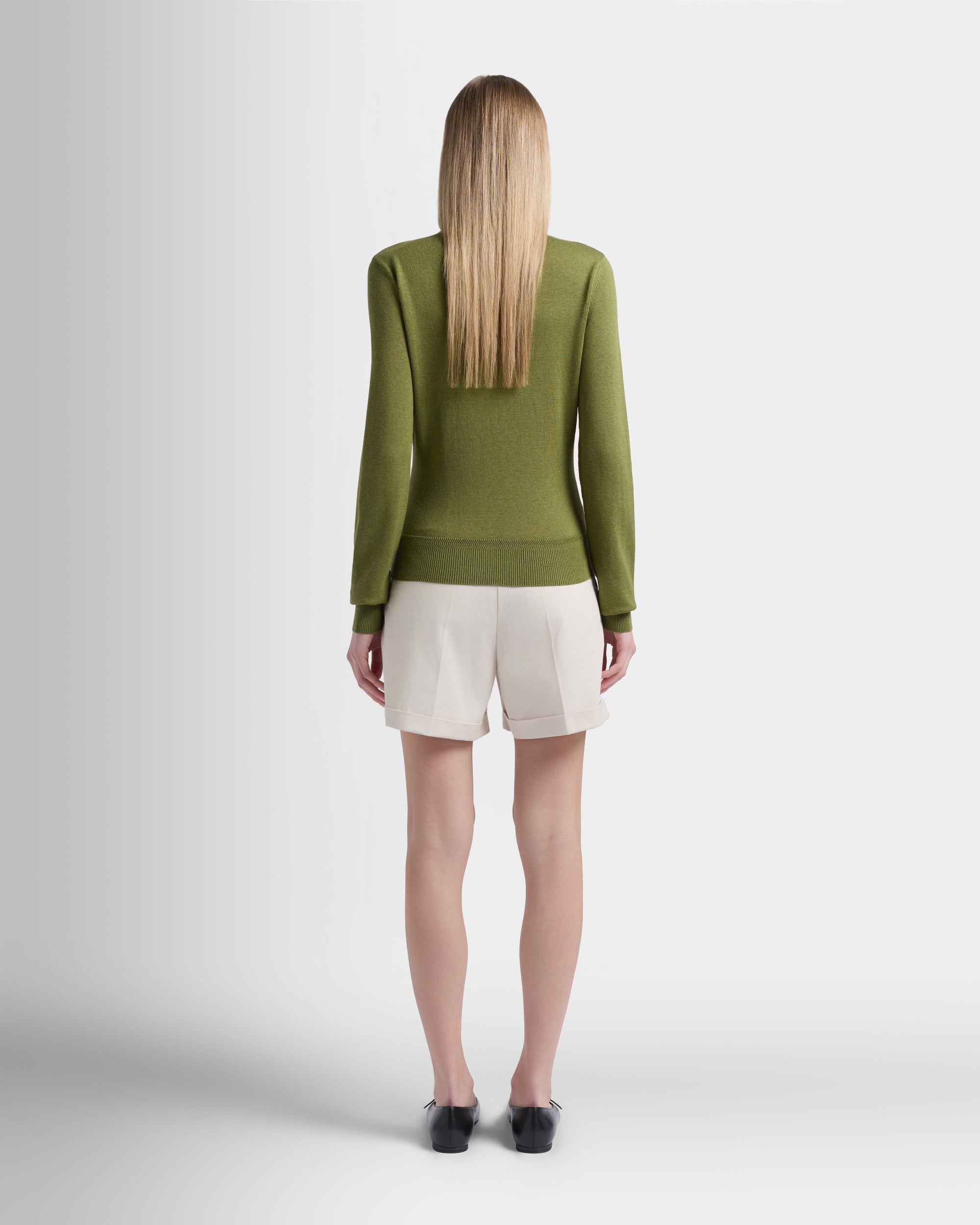 Bally Global - Polo de algodón y seda verde matcha - Verde