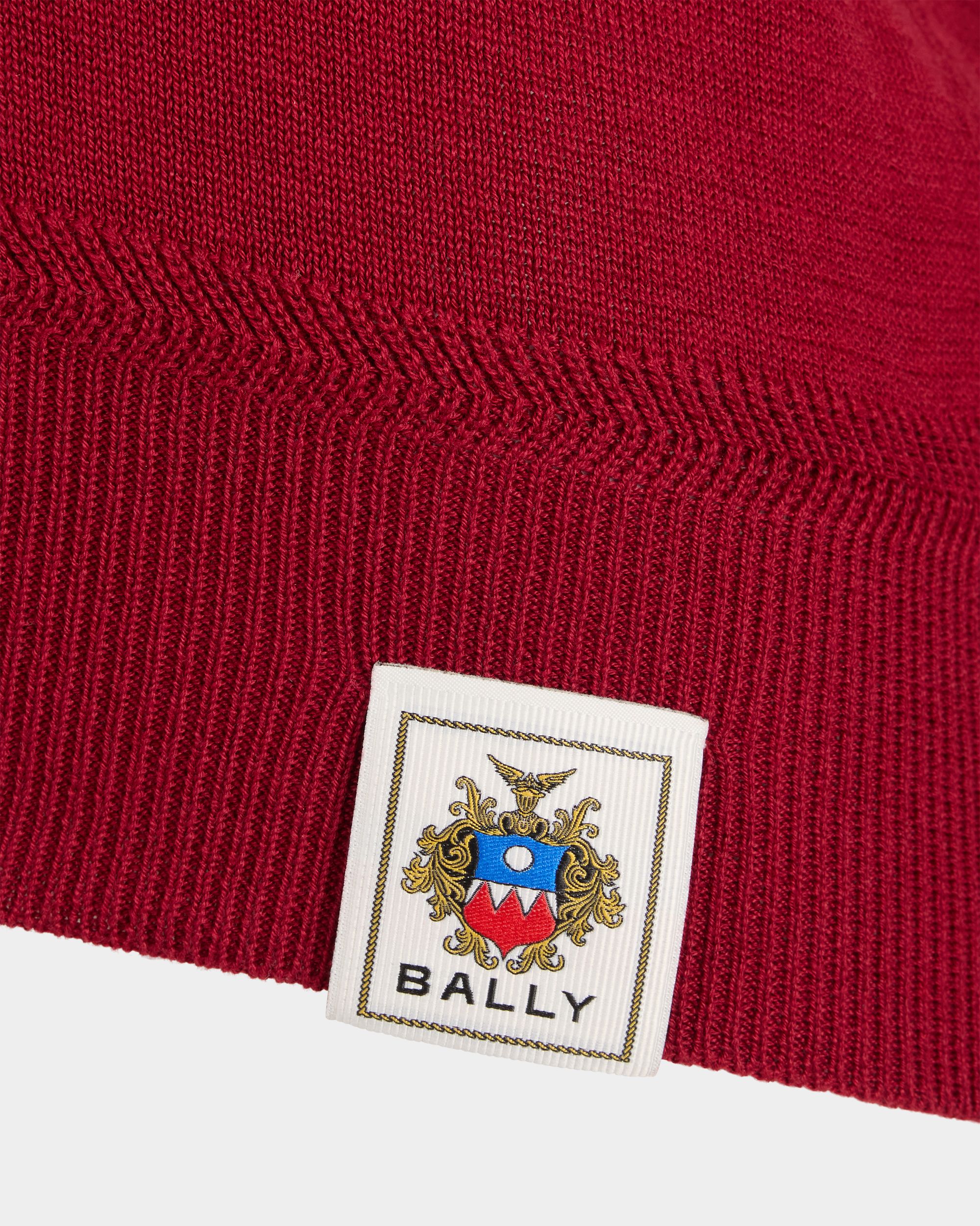Bally Global - Cardigan in Ruby Red Cotton and Silk - Red