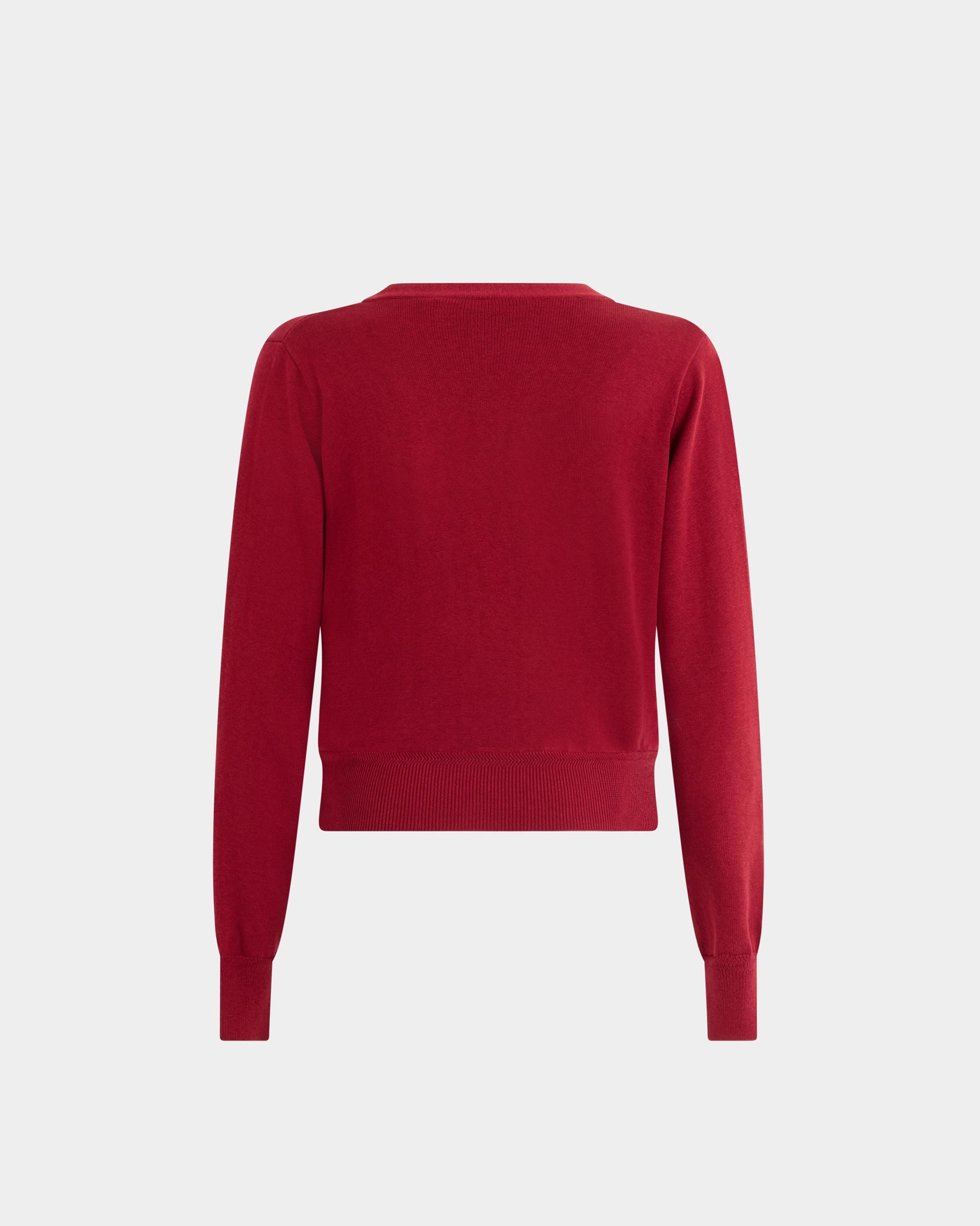 Bally Global - Cardigan in Ruby Red Cotton and Silk - Red