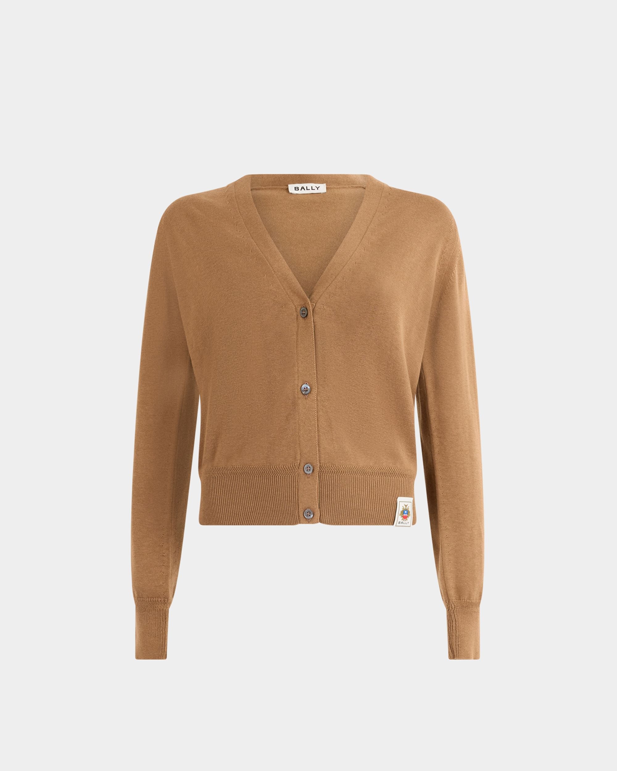 Bally Global - Cardigan in Camel Cotton and Silk - Beige
