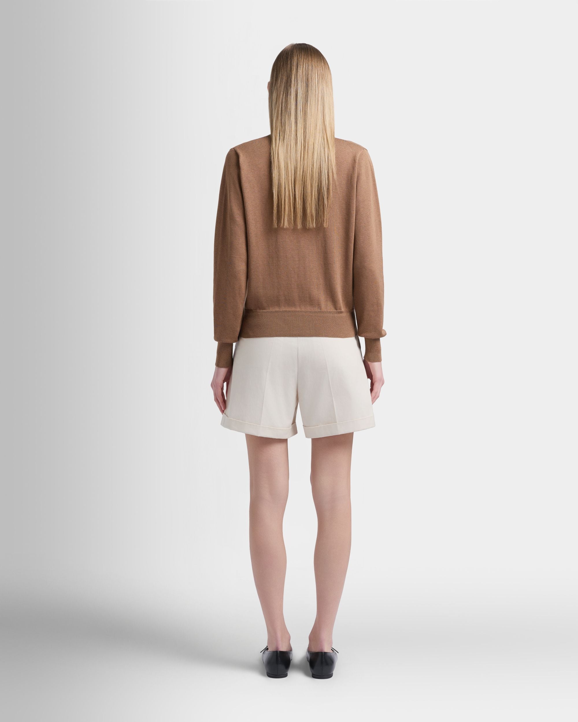 Bally Global - Cardigan in Camel Cotton and Silk - Beige