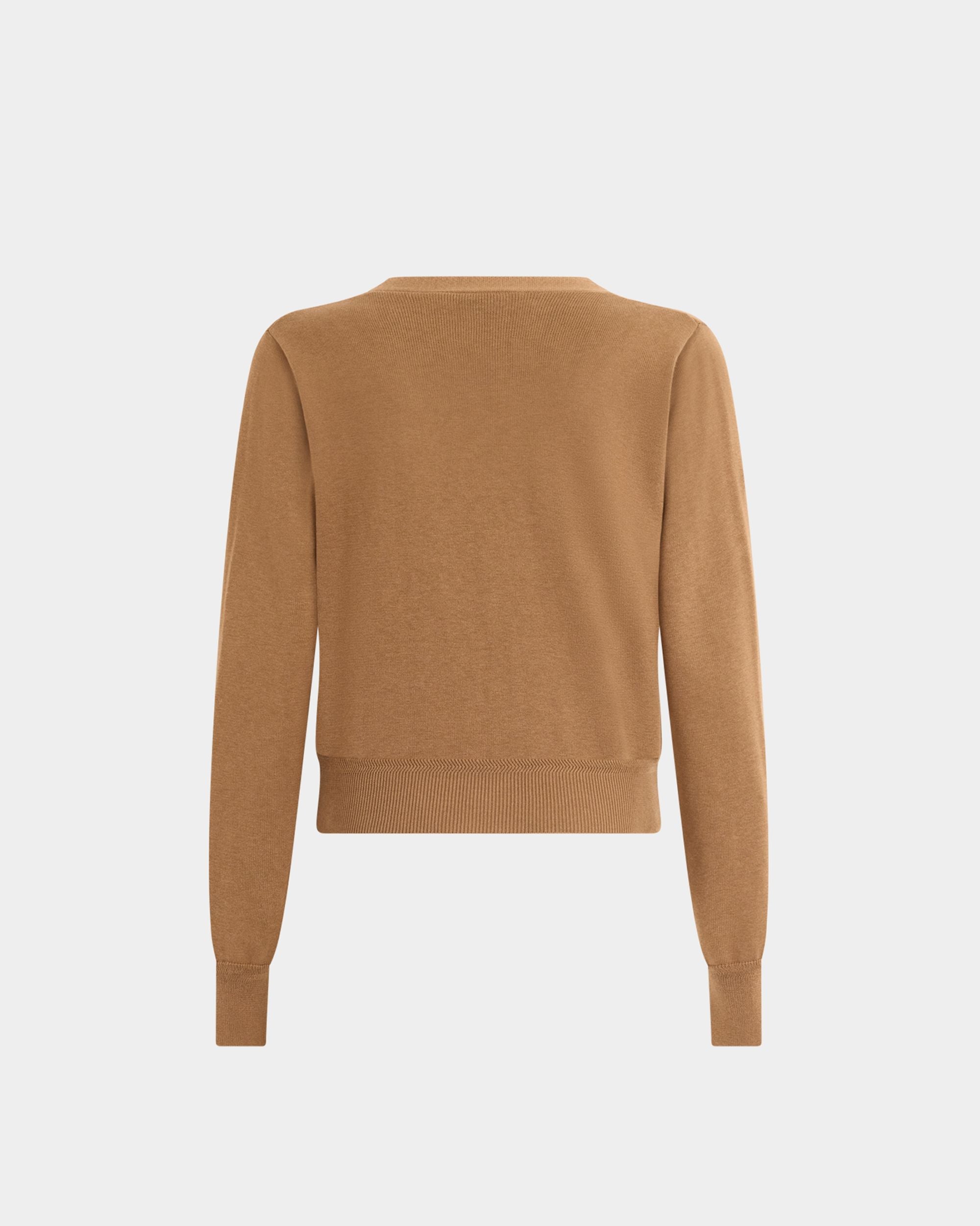 Bally Global - Cardigan in Camel Cotton and Silk - Beige