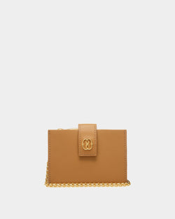 Emblem Card Holder In Desert Leather