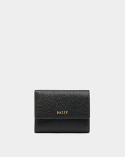 Cartera De Piel Granulada Negra