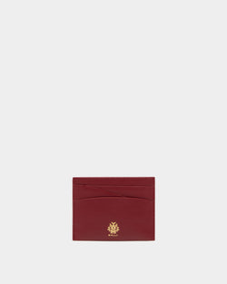 Bally Essential Kartenetui aus rubinrotem Leder