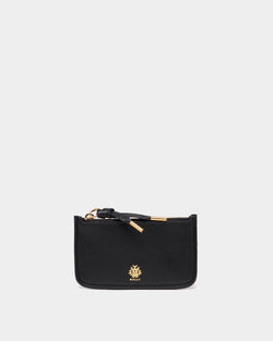 Porte-cartes à glissière Bally Essential en cuir noir
