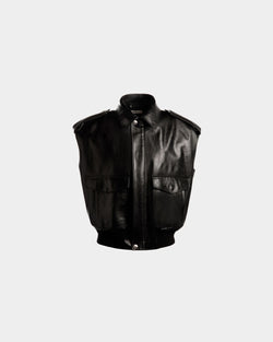 Vest in Black Leather