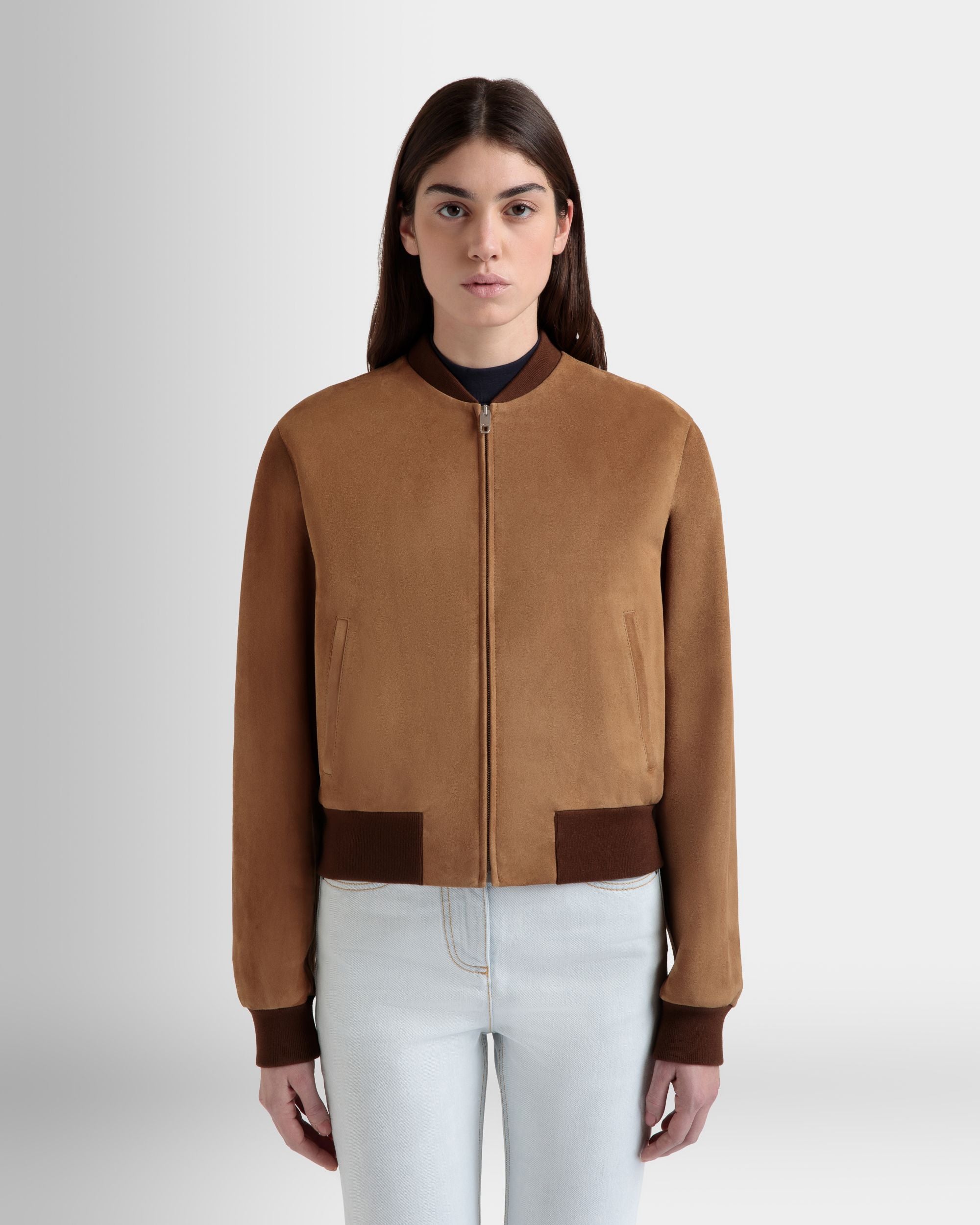 Bally Global - Bomber in Brown Suede - Brown