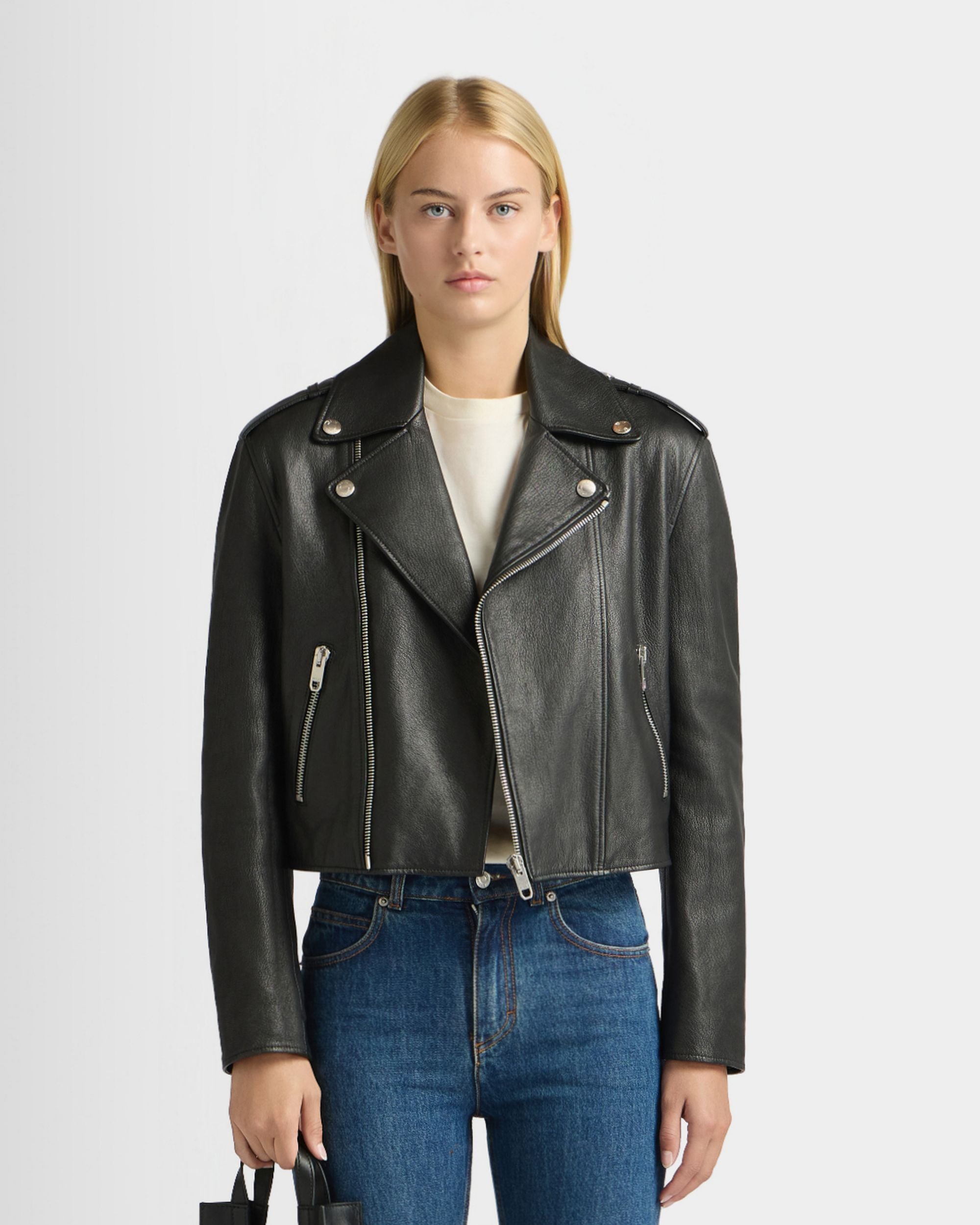 Bally Global - Blouson De Motard En Cuir Noir - Noir