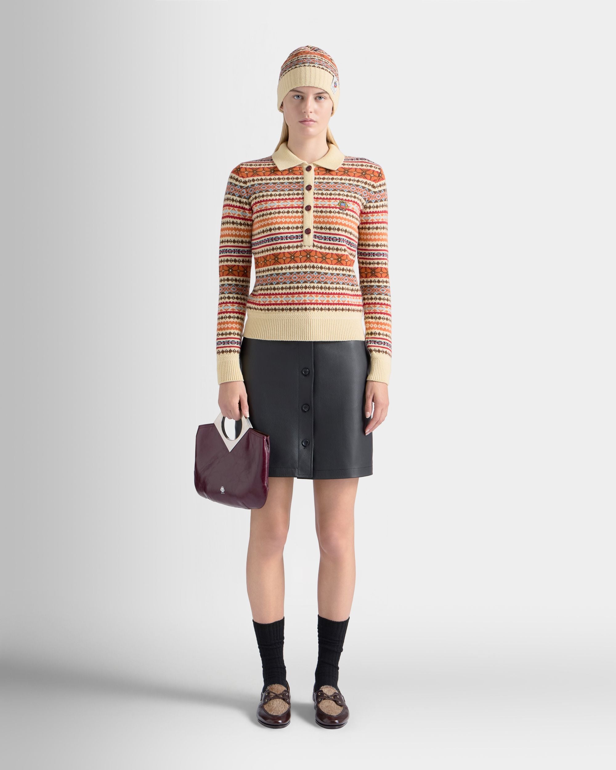 Bally Global - Mini Skirt in Black Leather - Black