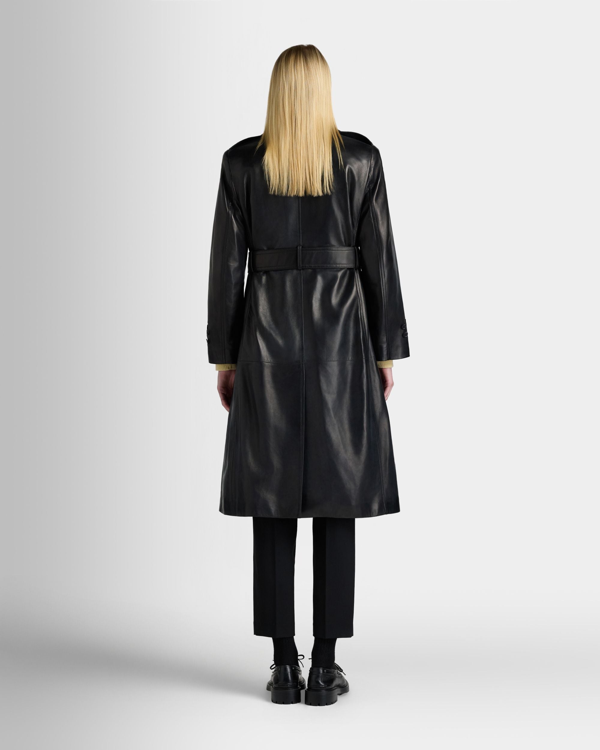 Bally Global - Trench Coat in Black Leather - Black