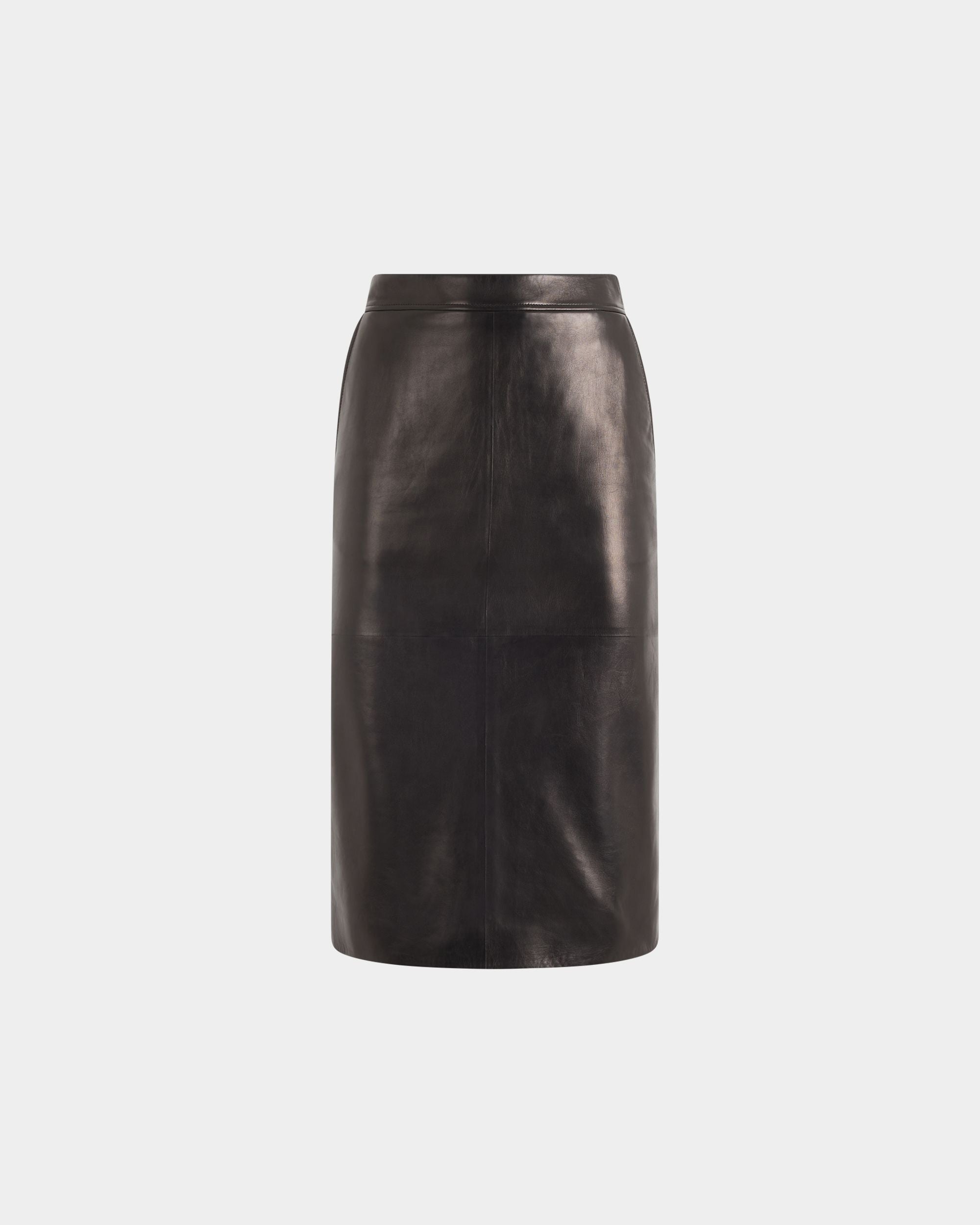 Bally Global - Midi Skirt in Black Leather - Black