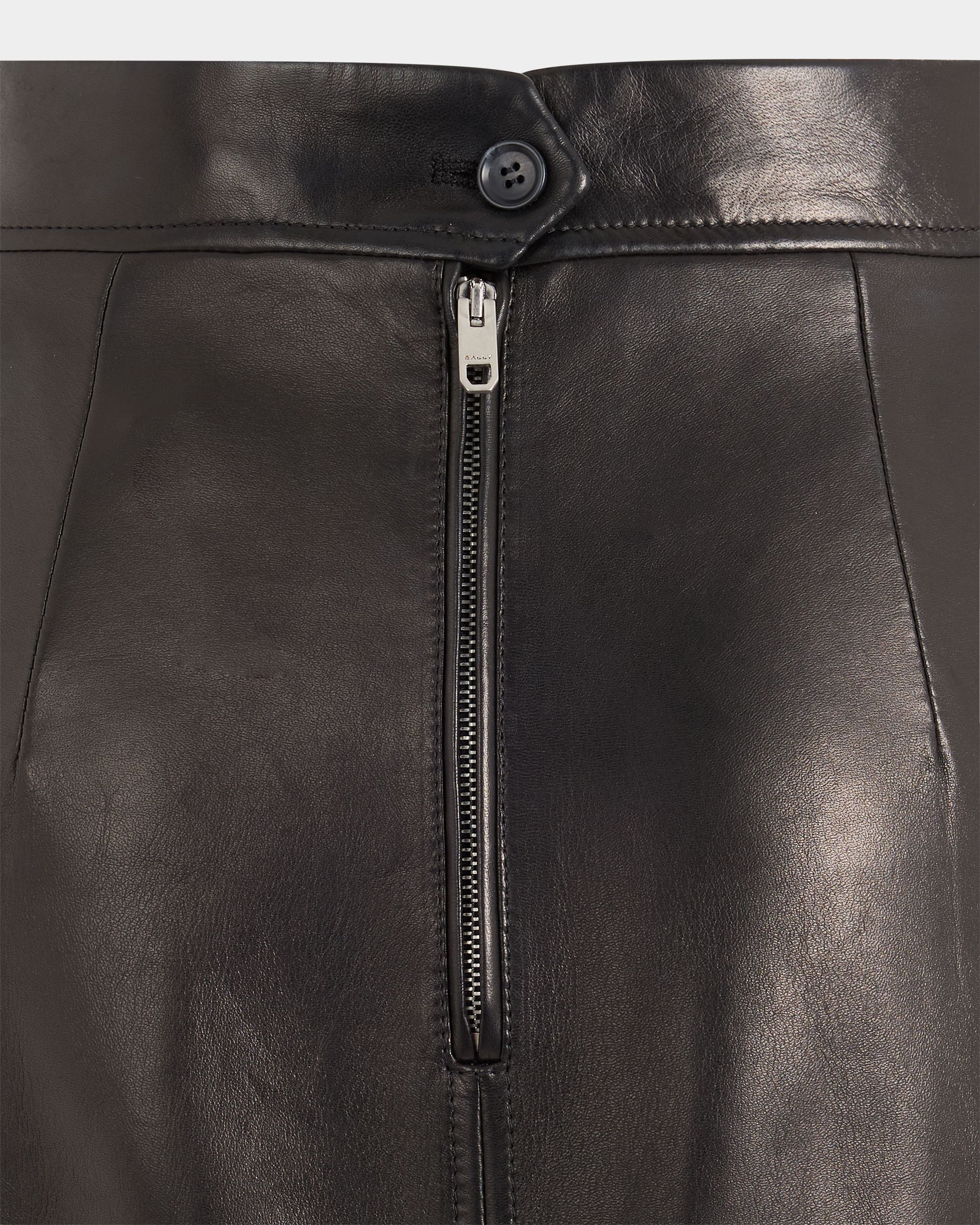 Bally Global - Midi Skirt in Black Leather - Black