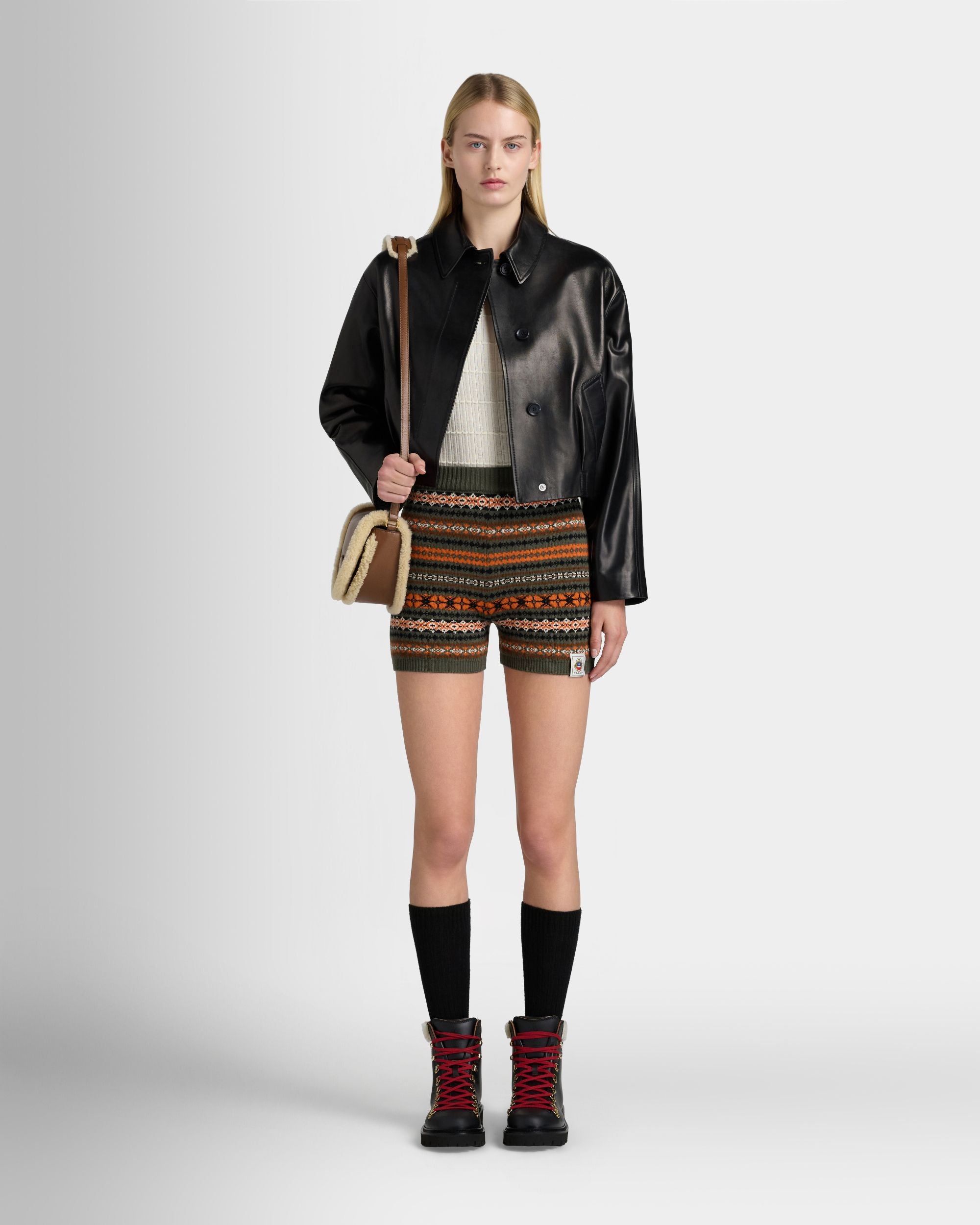 Bally Global - Cropped Jacket in Black Leather - Black