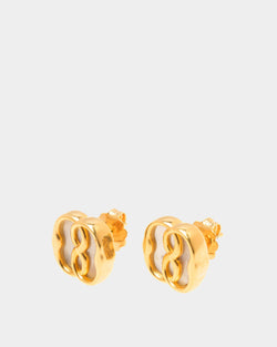 Emblem Studs in Gold-tone Eco Brass and Mother of Pearl