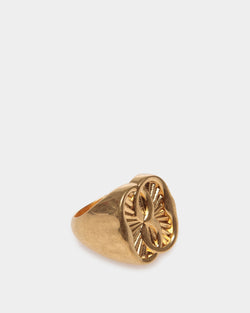 Emblem Ring in Gold Eco Brass
