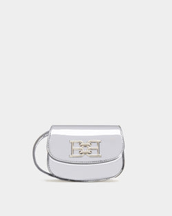 B-chain Mini Bag In Silver Leather