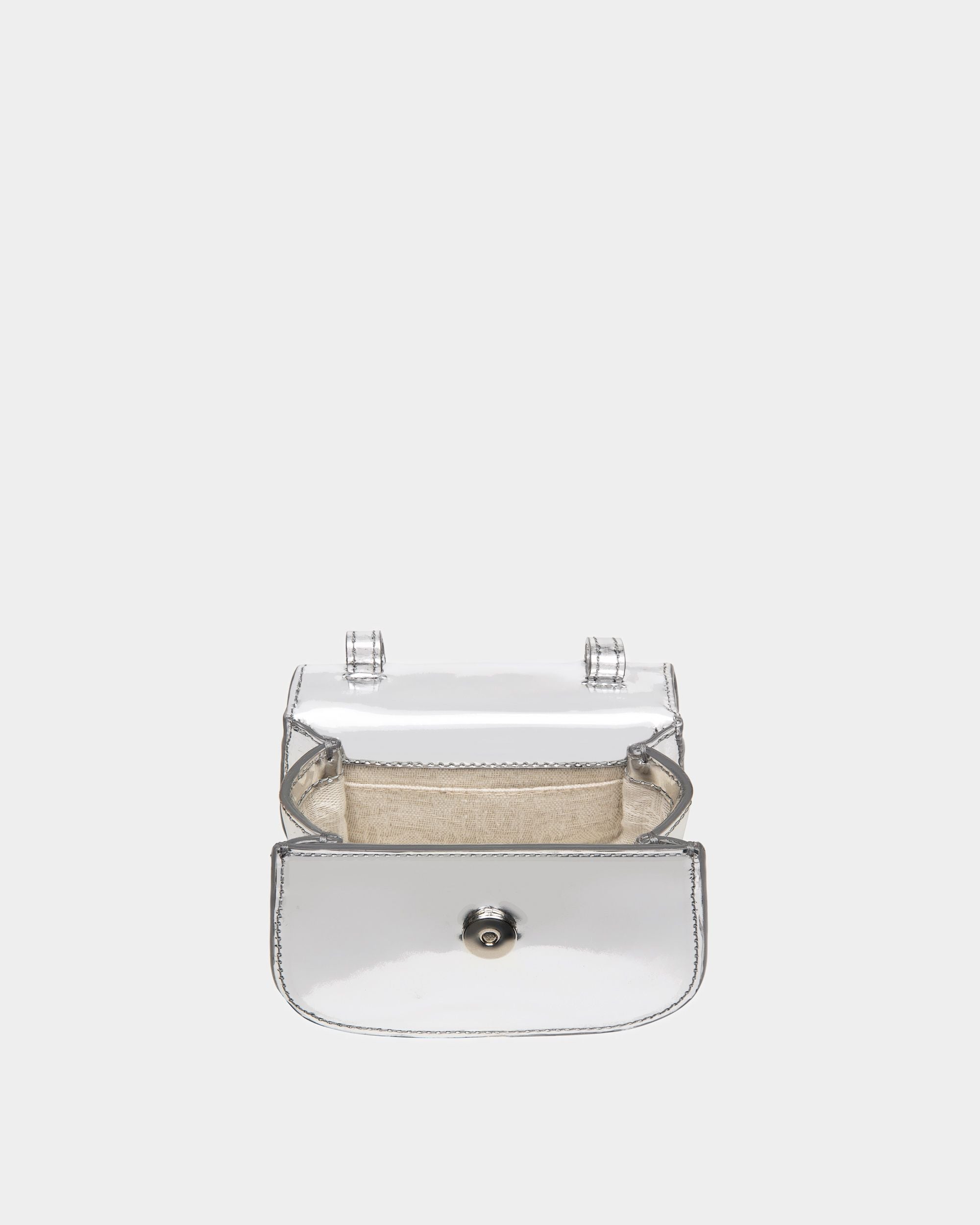 Bally Global - B-chain Mini Bag In Silver Leather - Silver