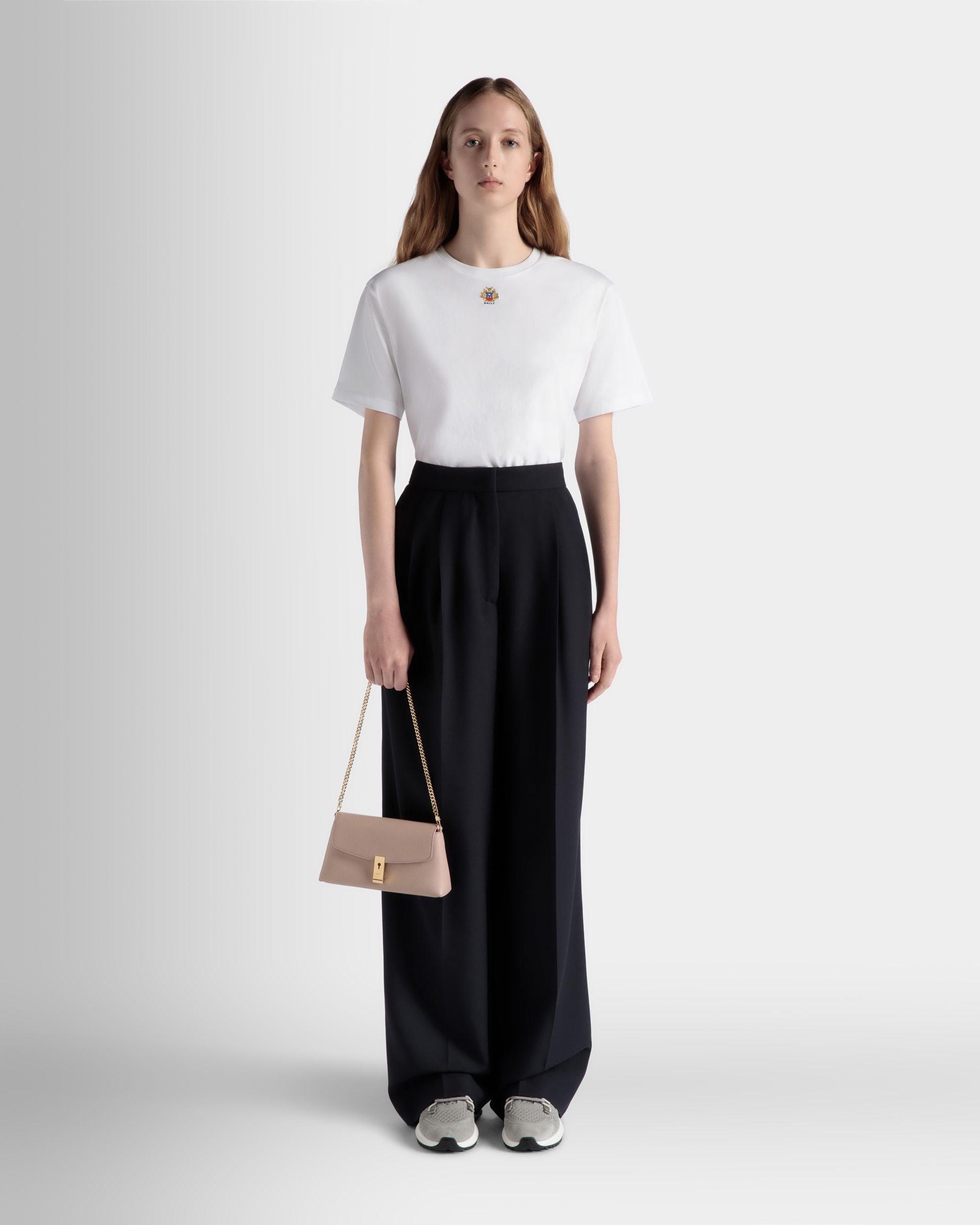 Bally Global - Lock Me Multifunctional Minibag In Light Beige Grained Leather - Beige