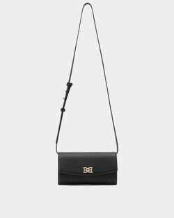 Phone Wallet in Black Grained Leather