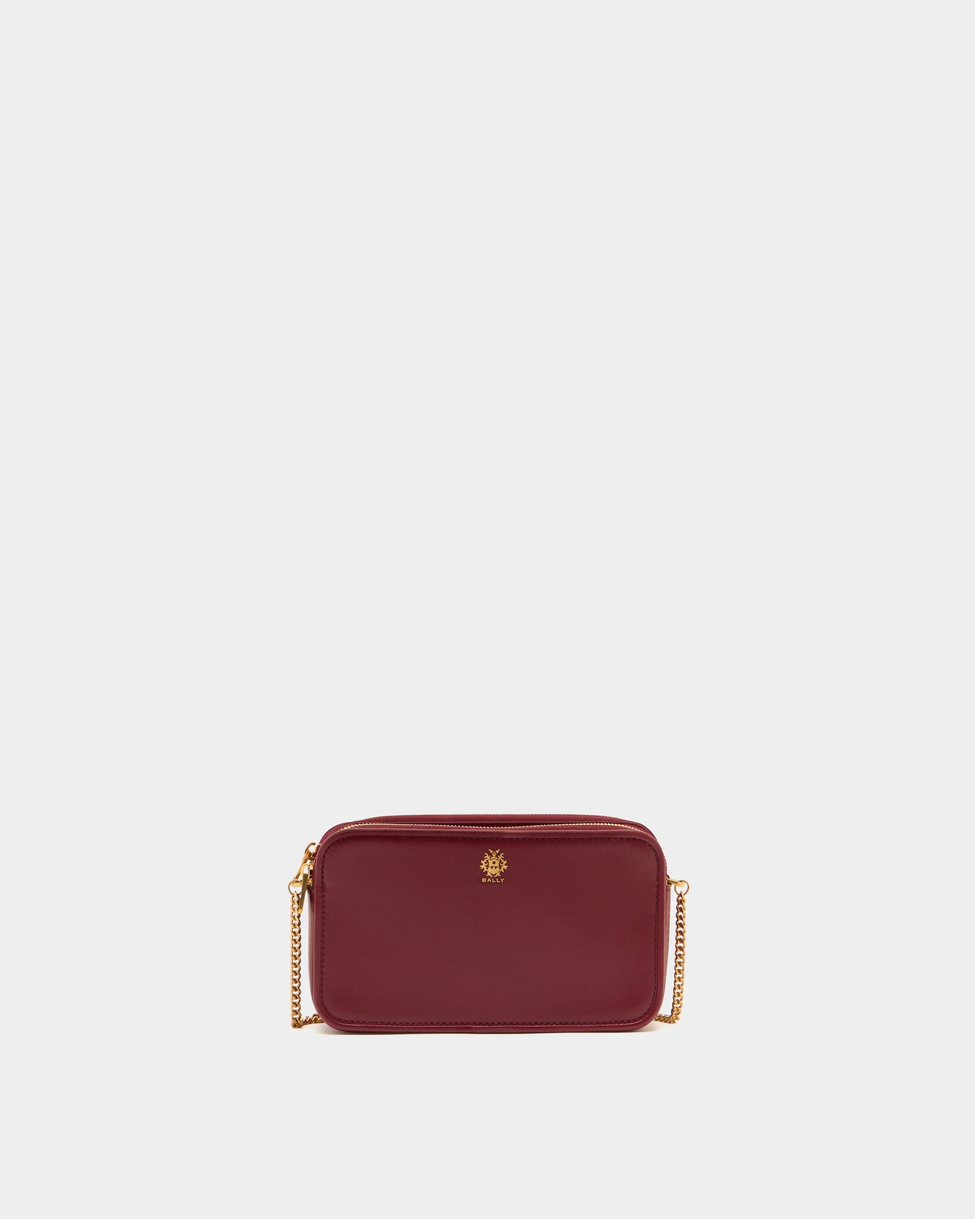 Bally Global - Essential Wallet on a Chain in Ruby Red Leather - Red
