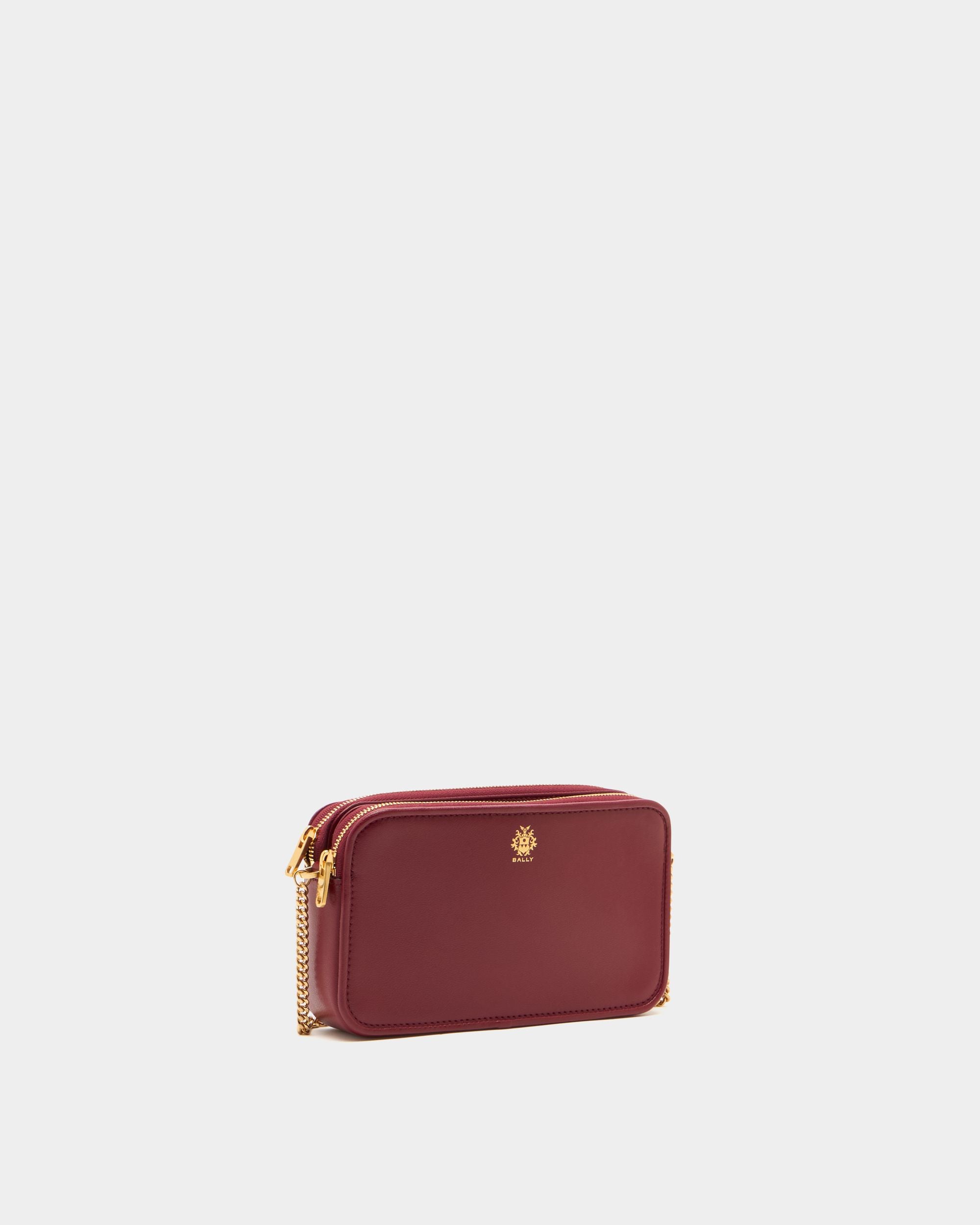 Bally Global - Essential Wallet on a Chain in Ruby Red Leather - Red
