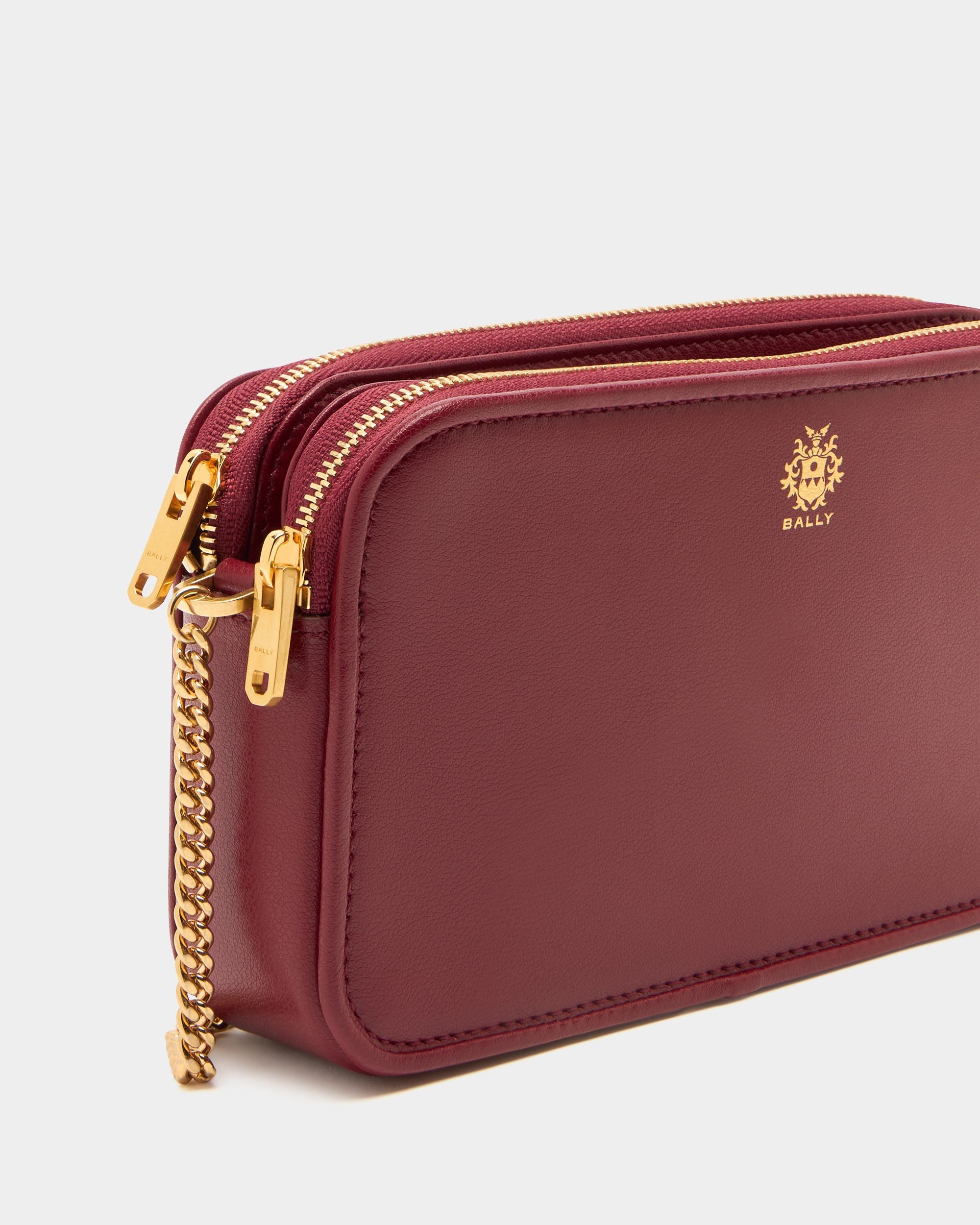 Bally Global - Essential Wallet on a Chain in Ruby Red Leather - Red