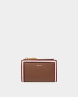 Code Wallet In Brown Leather