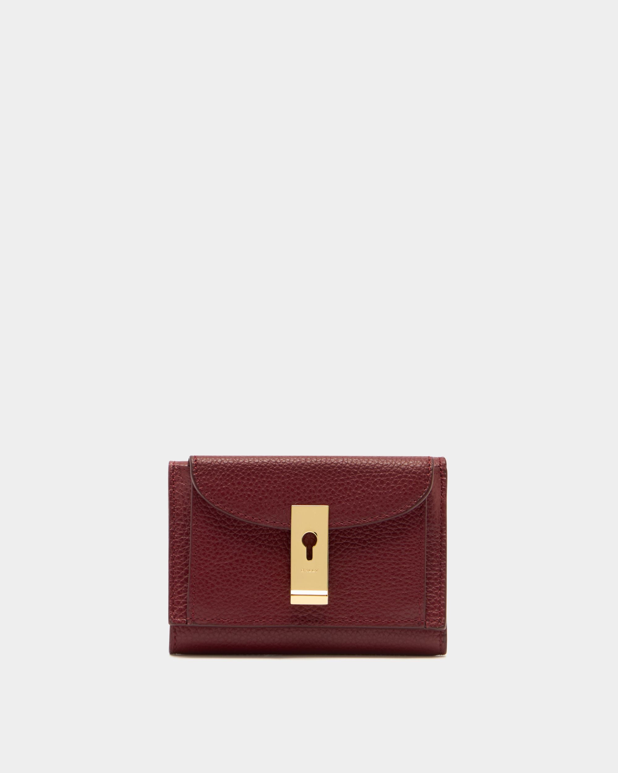 Bally Global - Geldbörse Lock Me aus genarbtem Leder in Ruby Red - Red