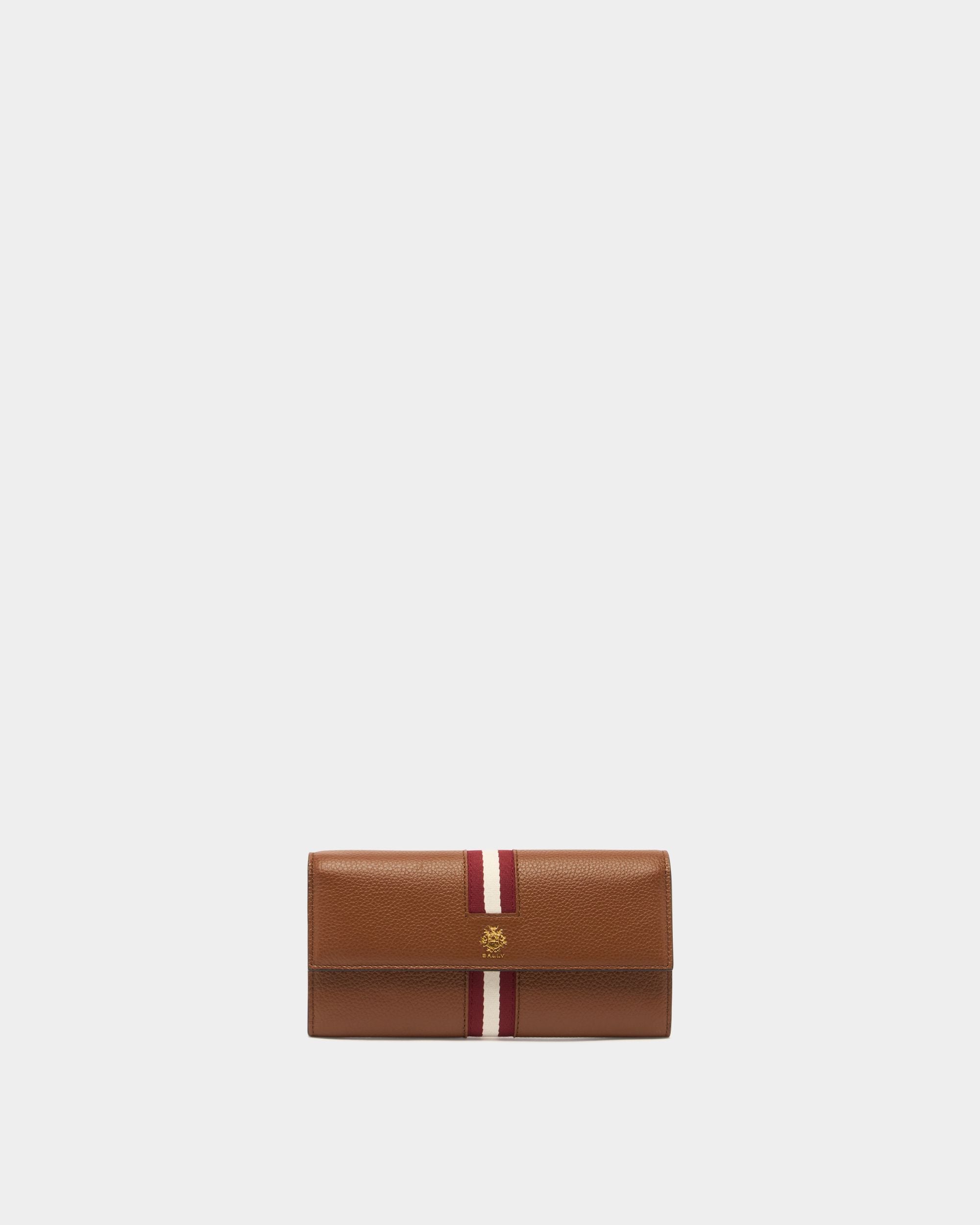 Bally Global - Hera Long Wallet in Brown Grained Leather With a Bally Ribbon - Brown