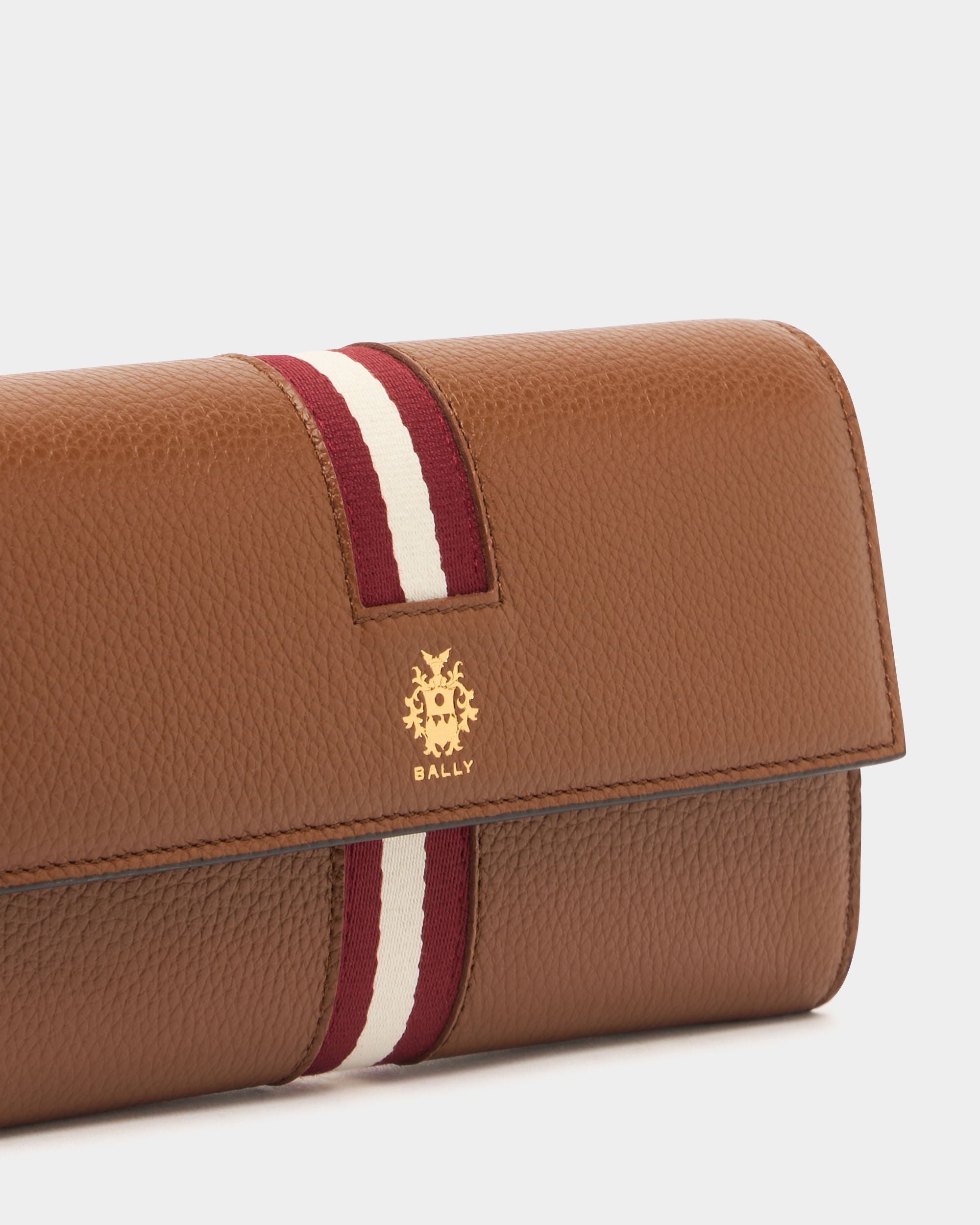 Bally Global - Hera Long Wallet in Brown Grained Leather With a Bally Ribbon - Brown