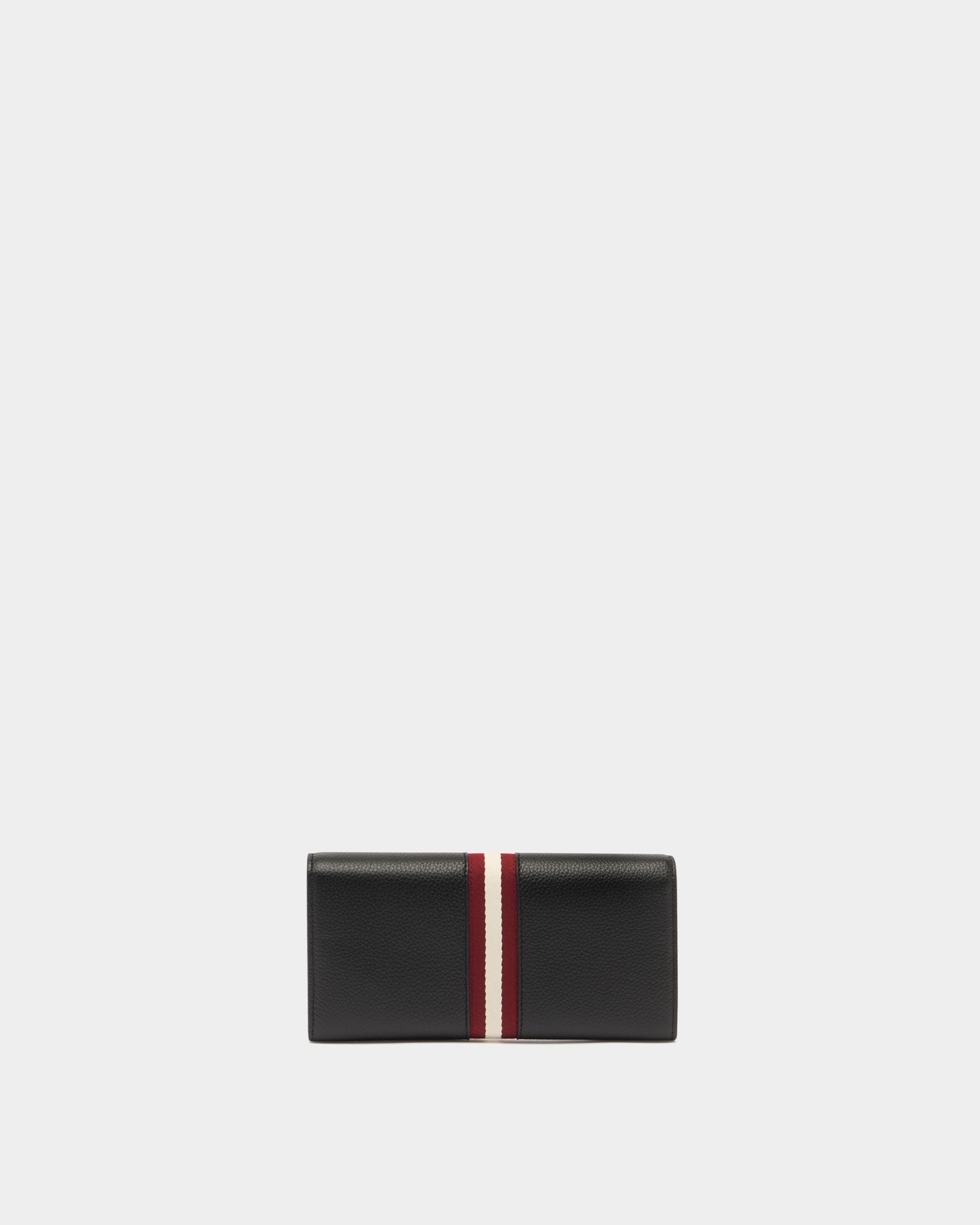 Bally Global - Hera Long Wallet in Black Grained Leather With a Bally Ribbon - Black