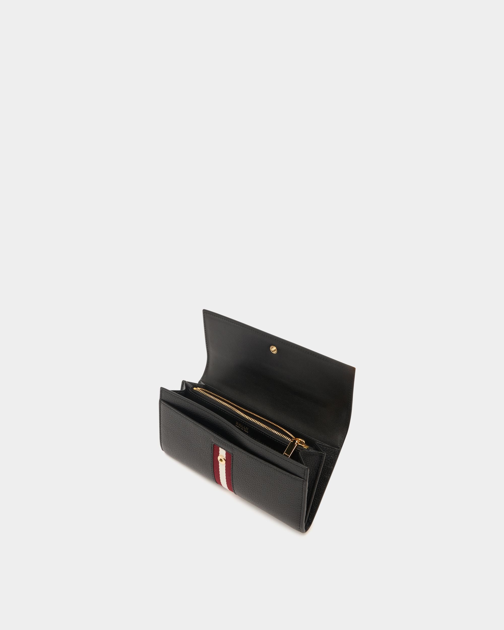 Bally Global - Hera Long Wallet in Black Grained Leather With a Bally Ribbon - Black