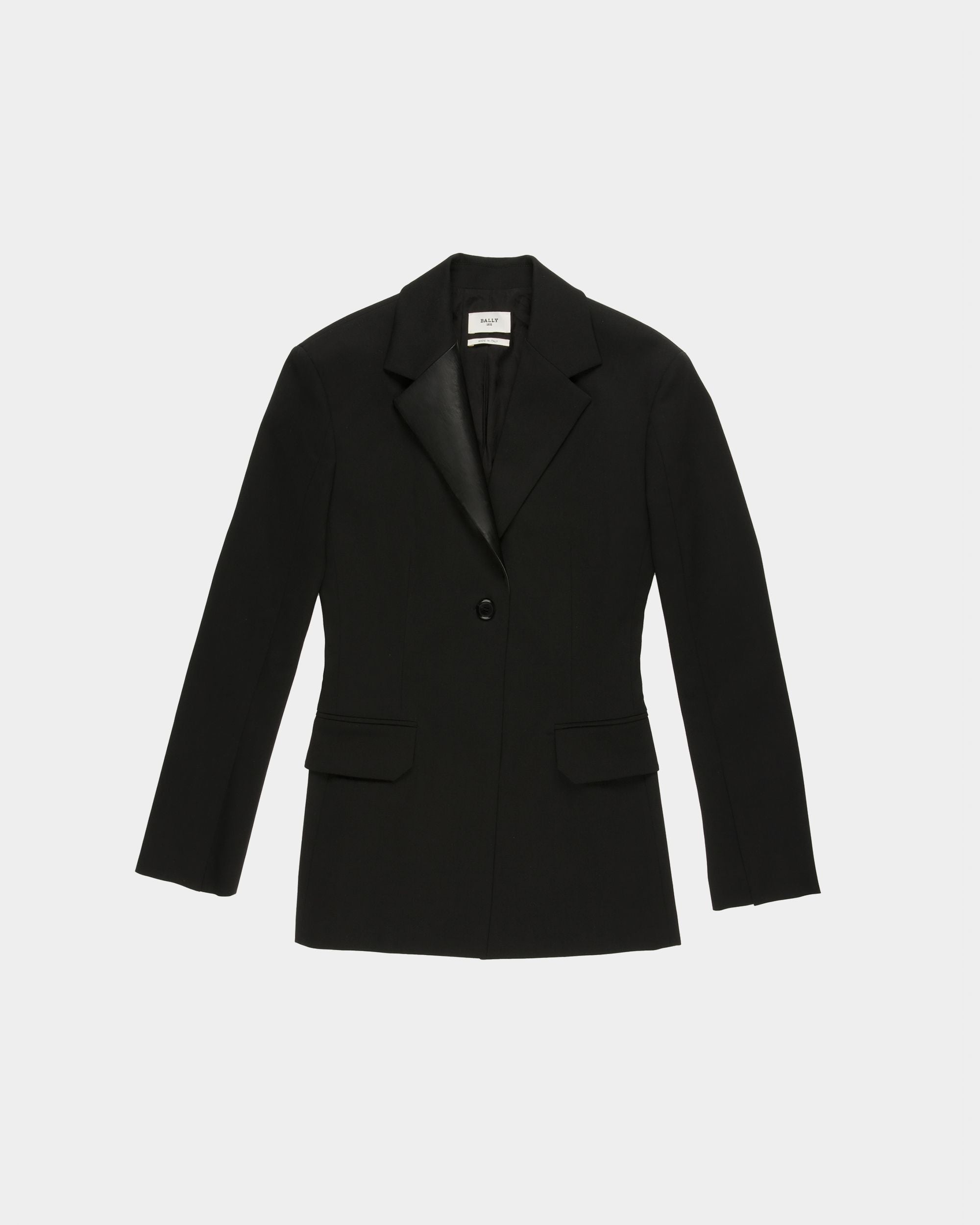 Bally Global - Blazer Con Solapa De Piel - Negro