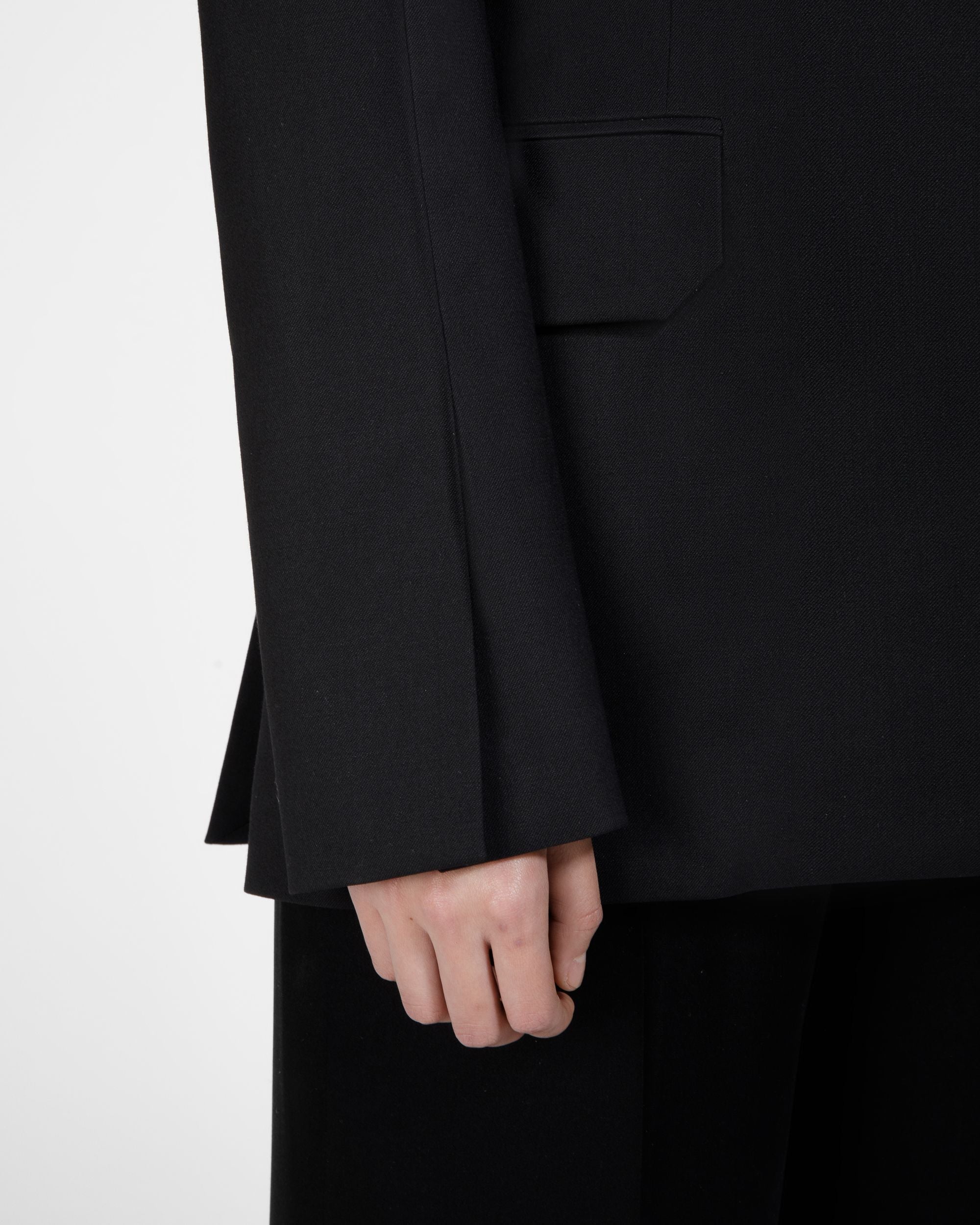 Bally Global - Blazer Con Solapa De Piel - Negro