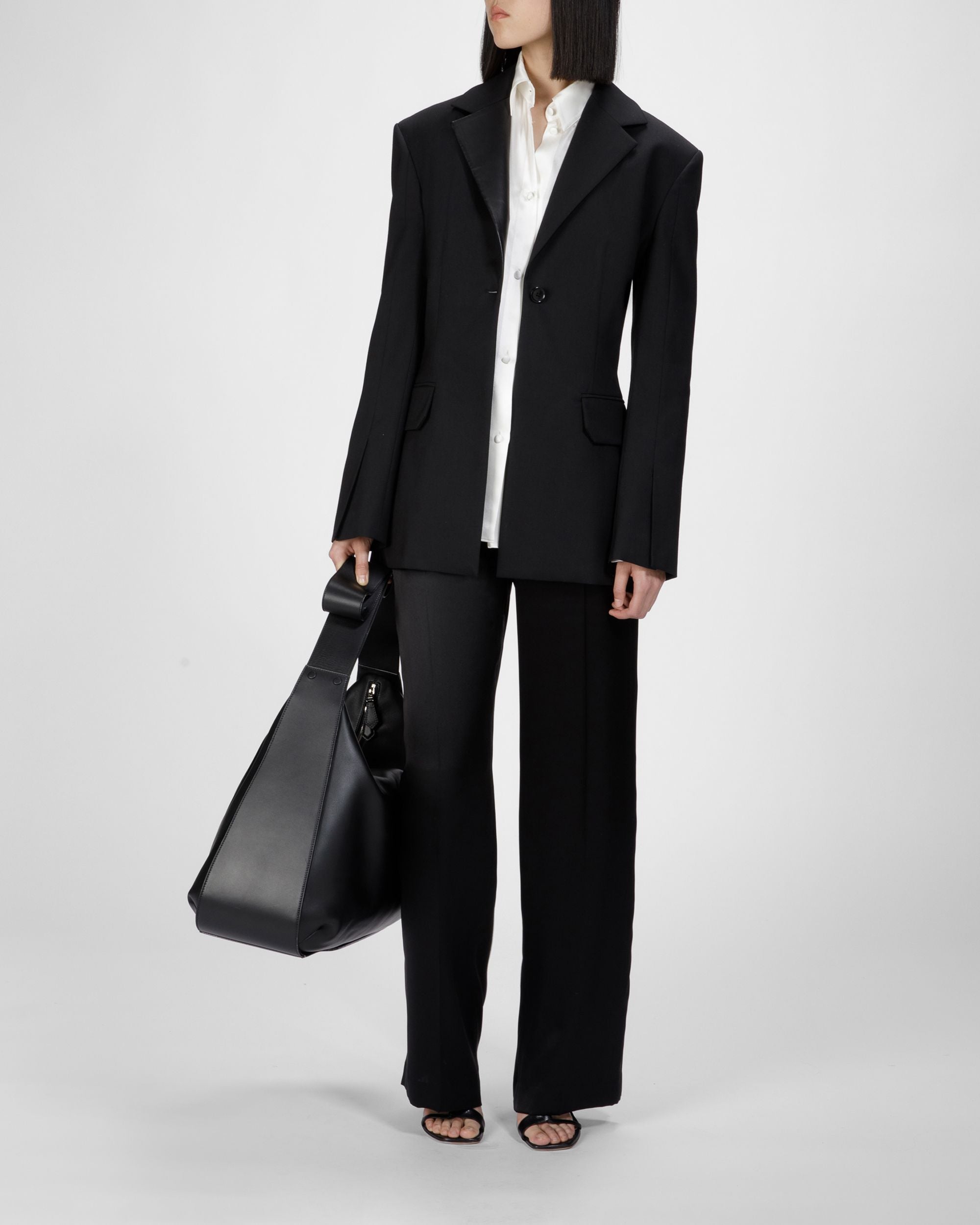 Bally Global - Blazer Con Solapa De Piel - Negro