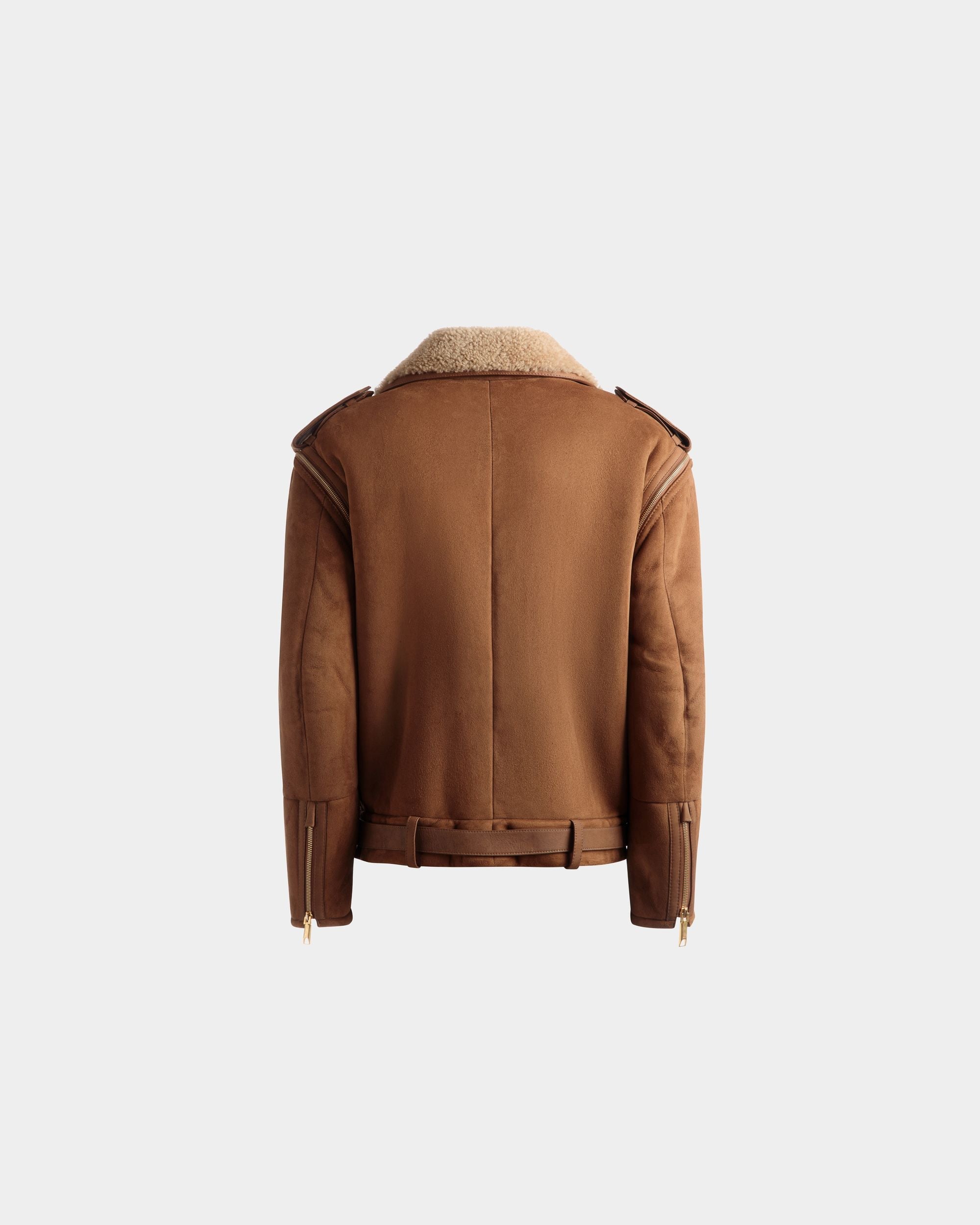 Bally Global - Double-Breasted Shearling Jacket In Brown Suede - Brown