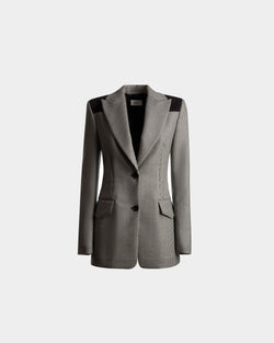 Dogtooth Jacket In Black And White Wool