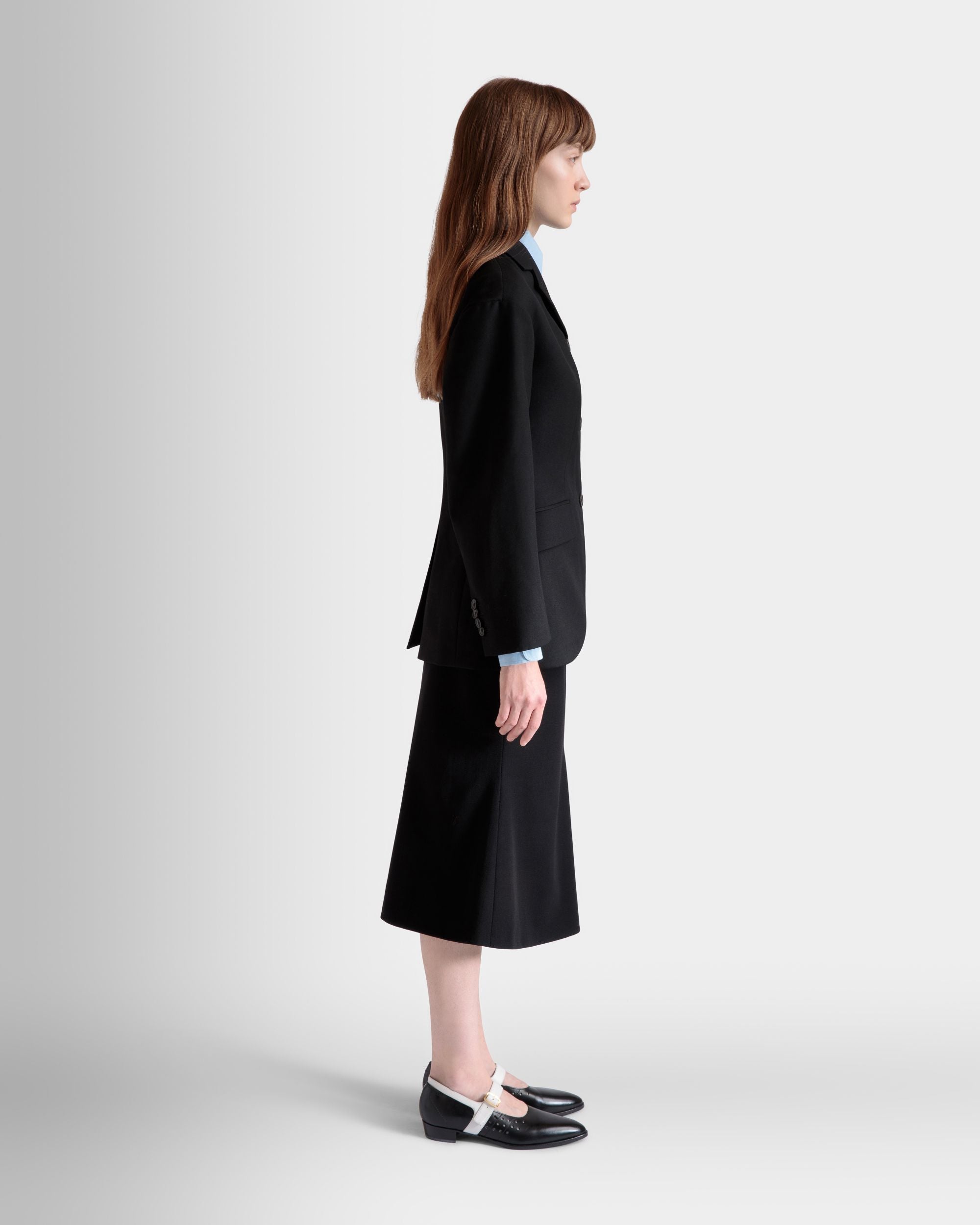 Bally Global - Blazer De Lana Negra - Negro