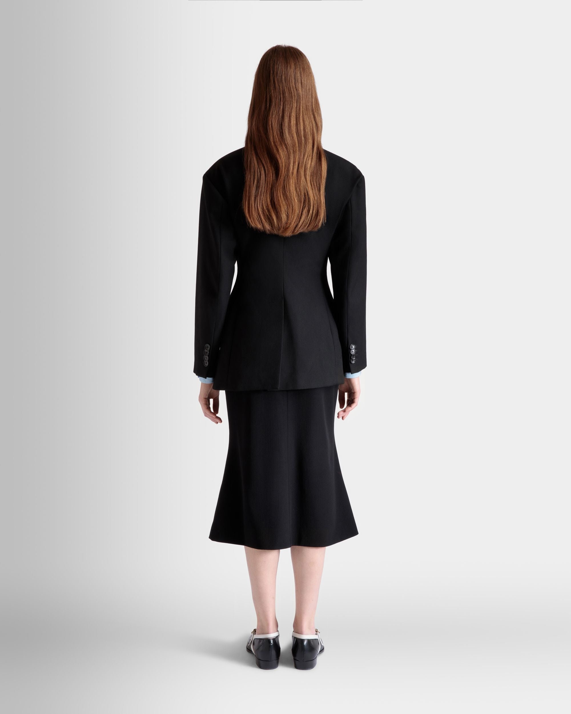 Bally Global - Blazer De Lana Negra - Negro