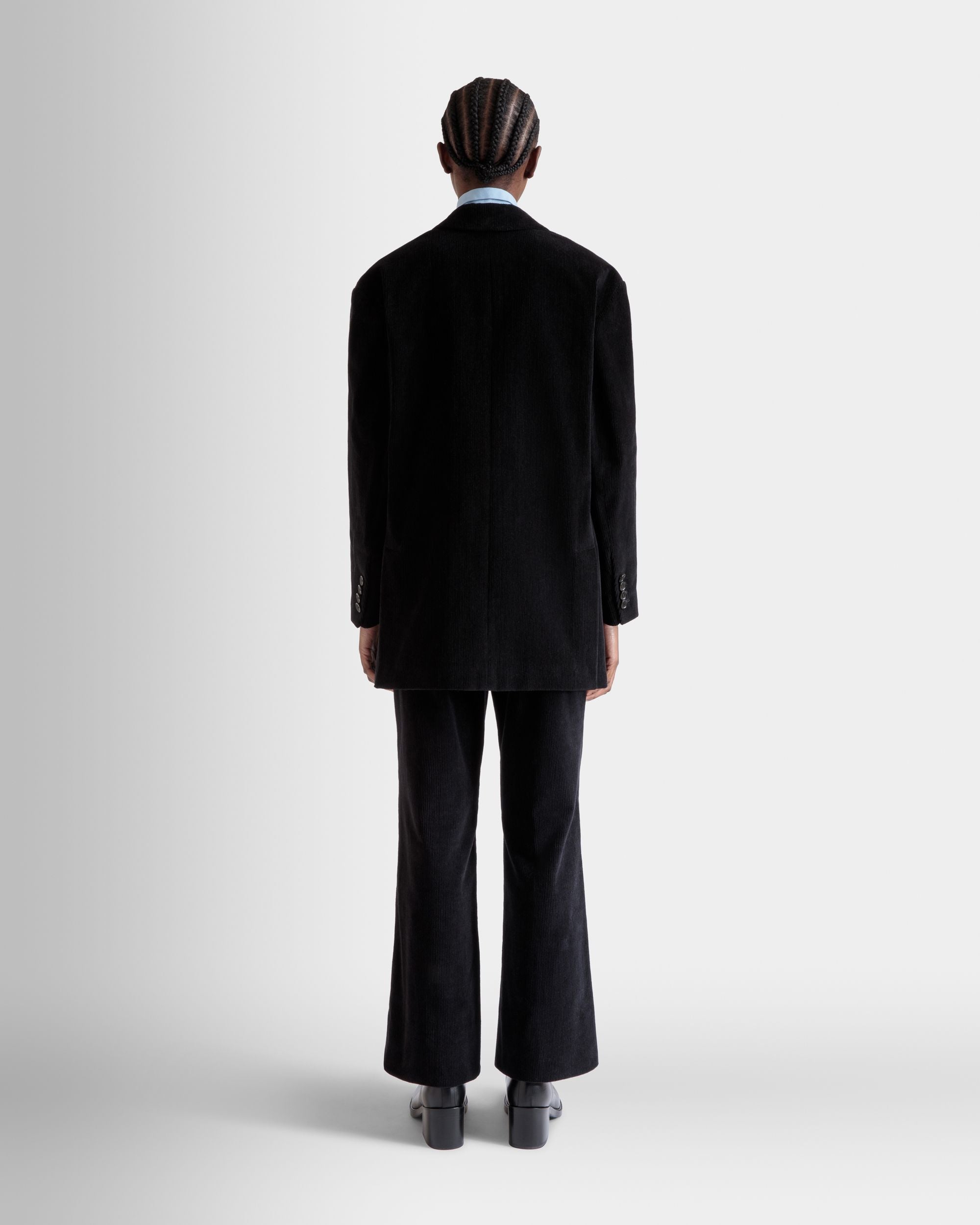 Bally Global - Blazer In Black Cotton Corduroy - Negro