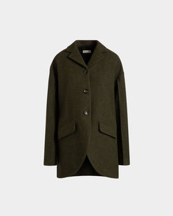 Blazer In Dark Green Wool