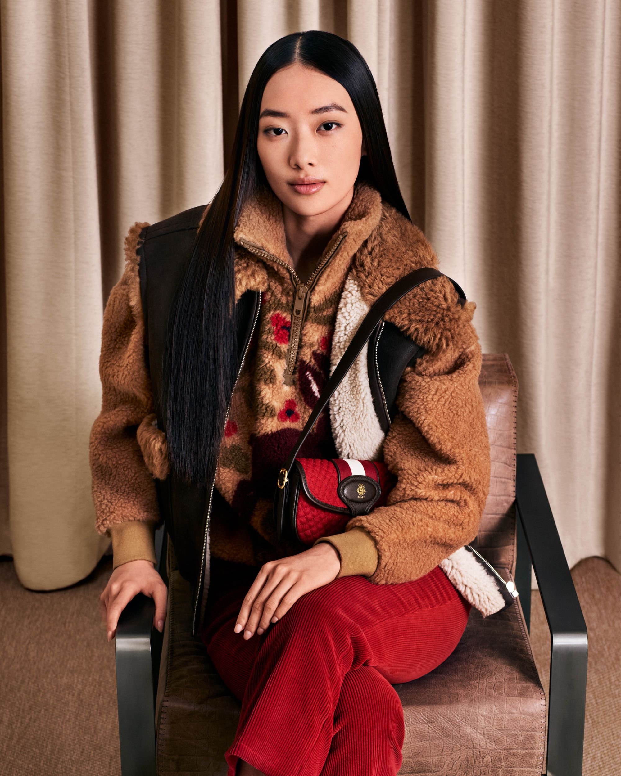 Bally Global - Winter Capsule Half Zip Sweatshirt in Camel Fleece - Beige